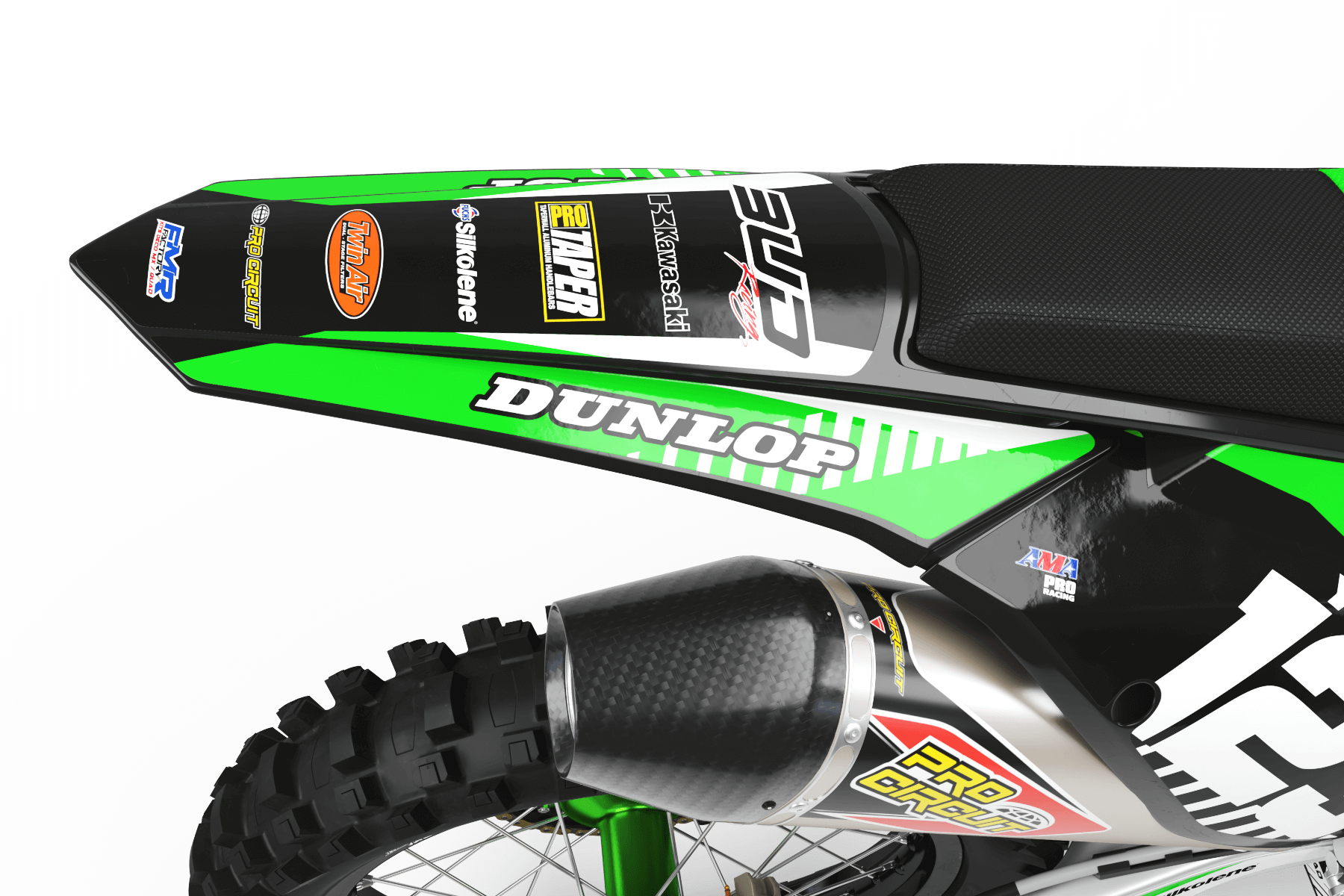 Kawasaki Graphics BUD Racing kawasaki : Ultra shock resistant