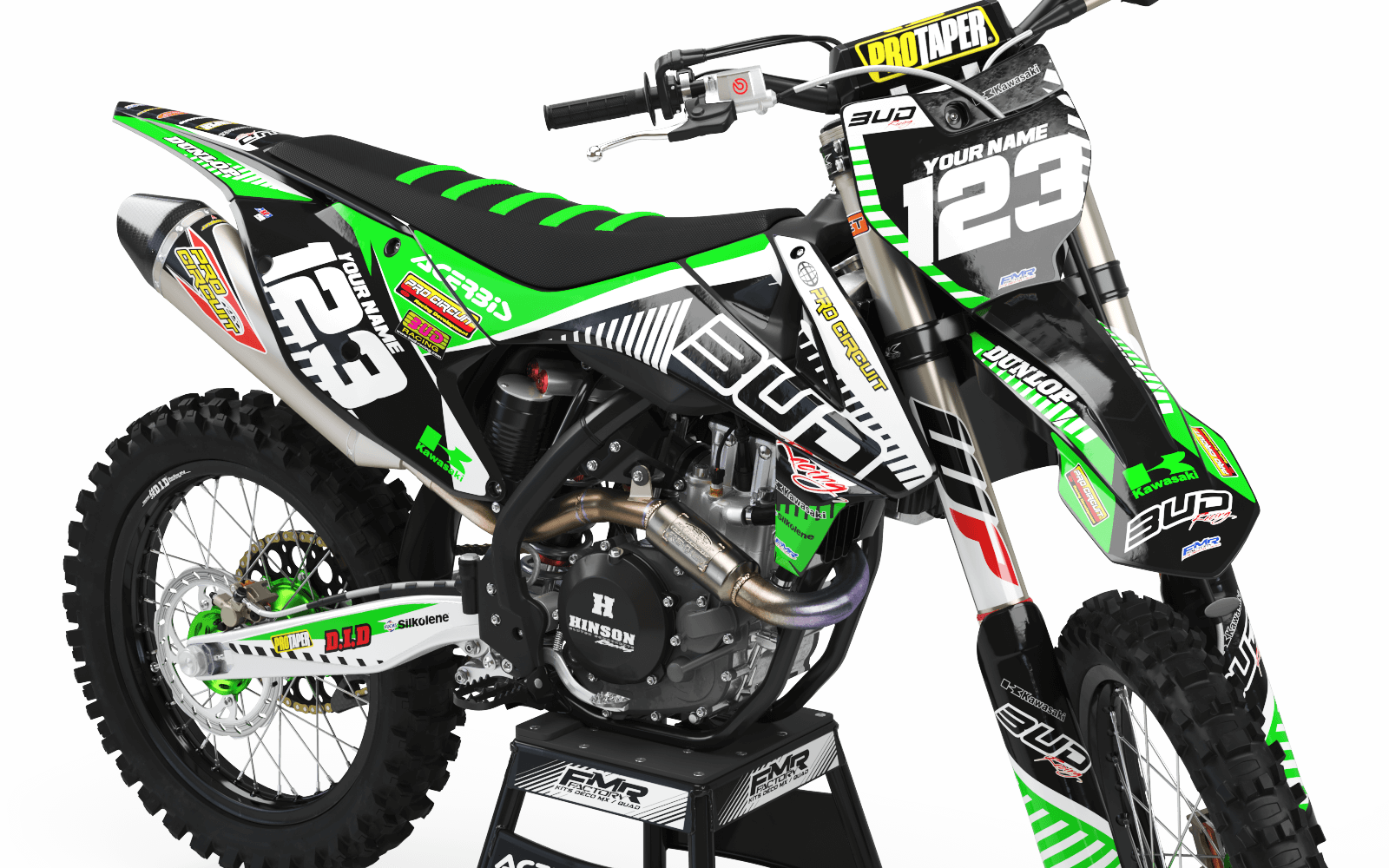 Kawasaki Graphics BUD Racing kawasaki : Ultra shock resistant