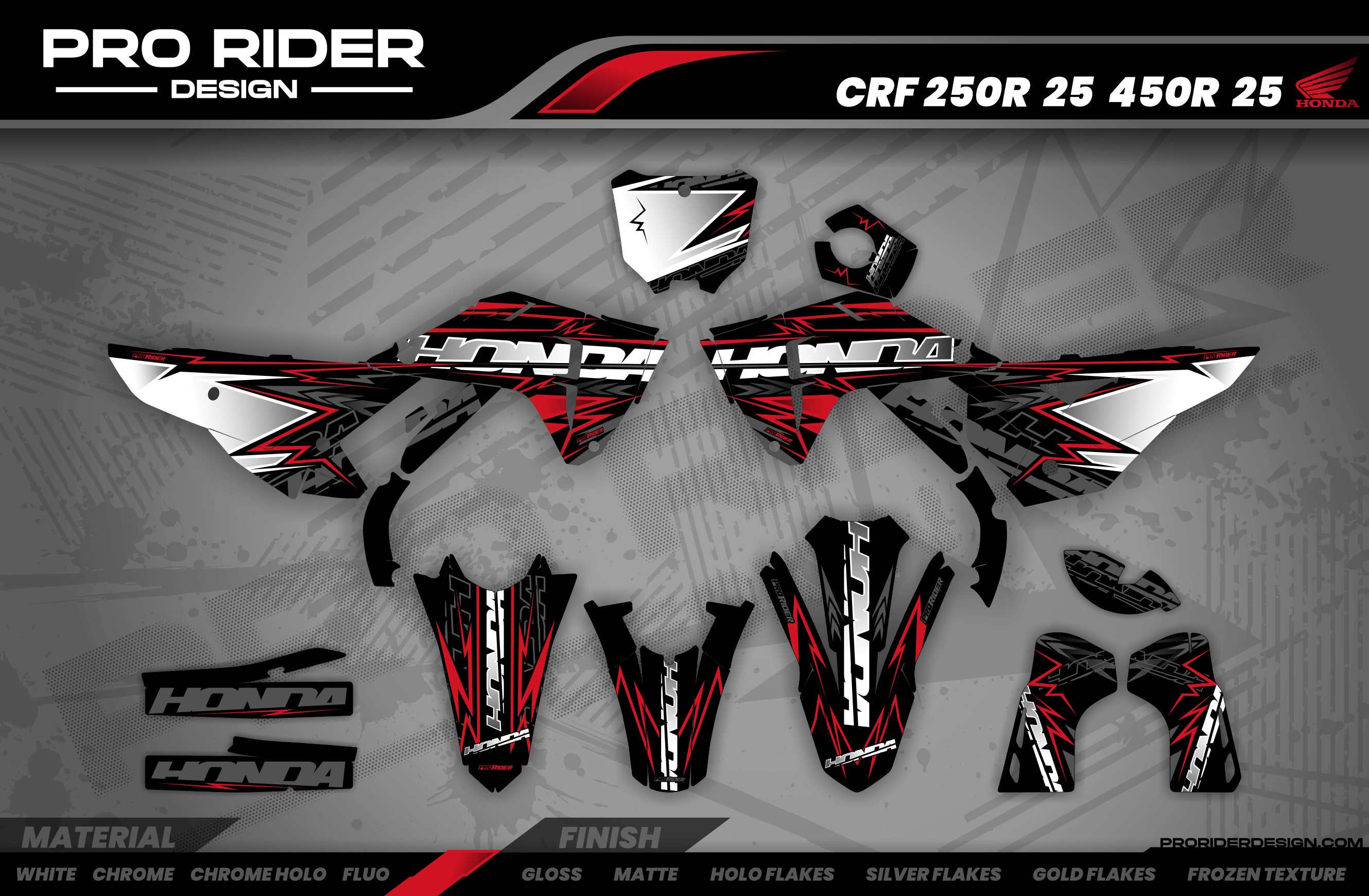 HONDA Full Graphics Kit W-RED BOLD EFFECT
