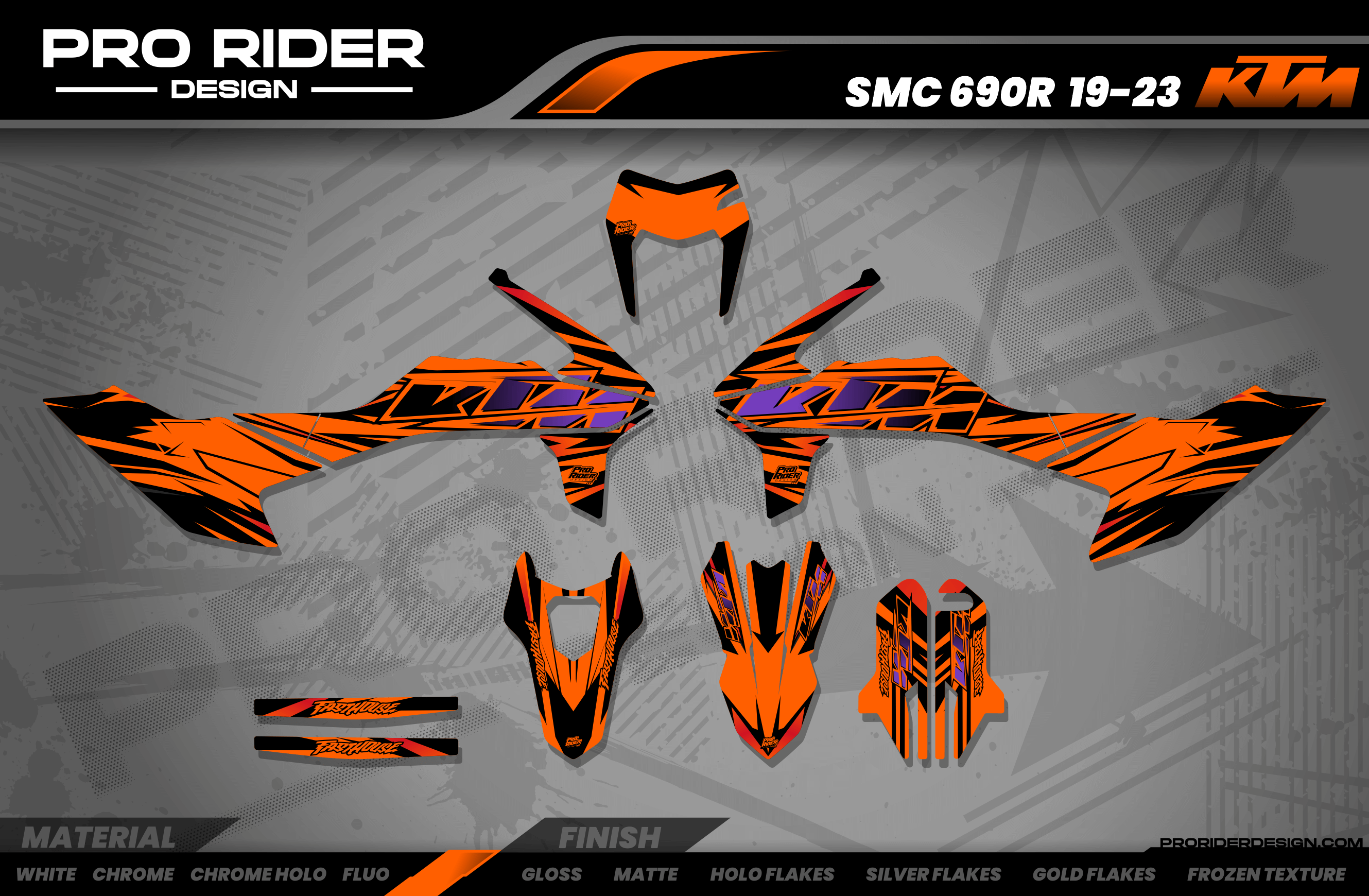 KTM SUPERMOTO Full Graphics Kit | Stock V2 purple