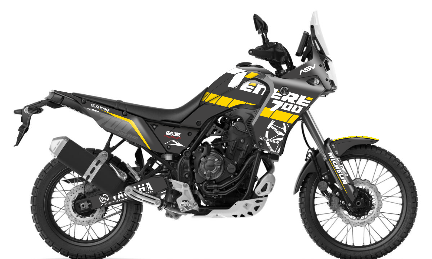 YAMAHA TENERE 700 Full Graphics Kit | Asv Dark