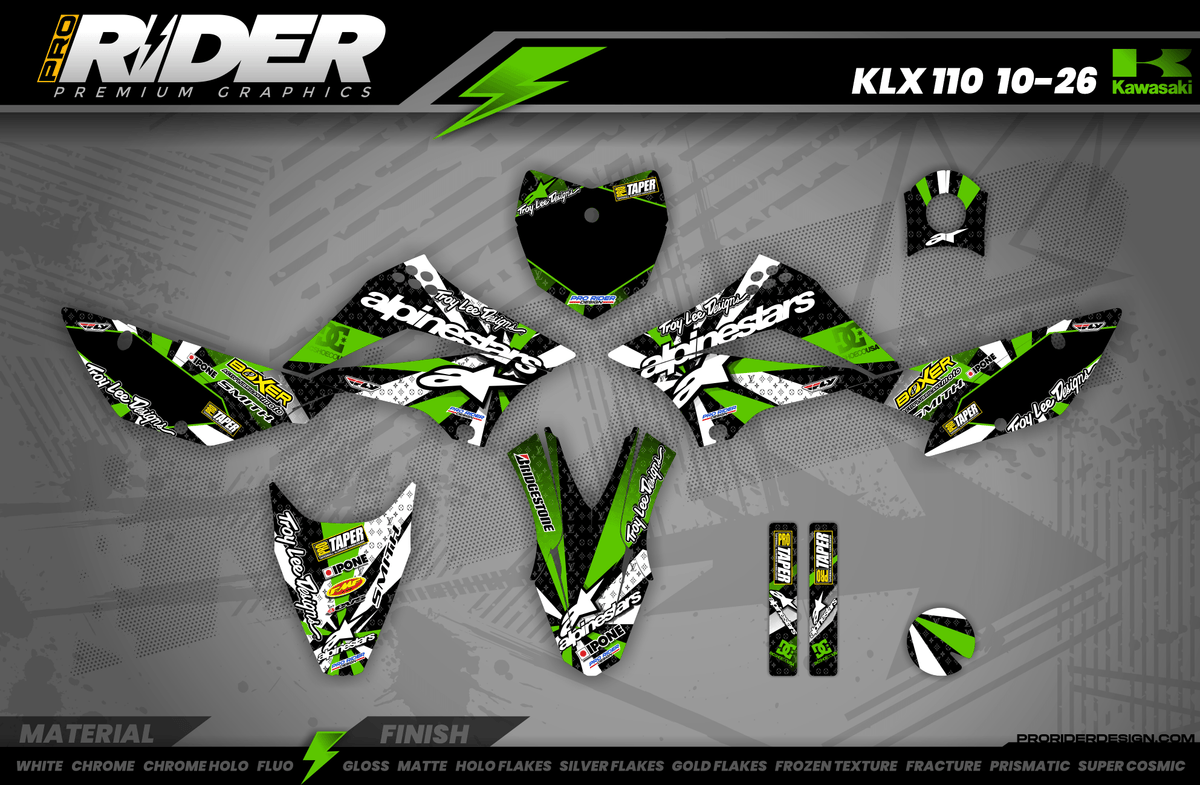 Graphics Kit ALPINESTARS GREEN : Design designed for your Motocross