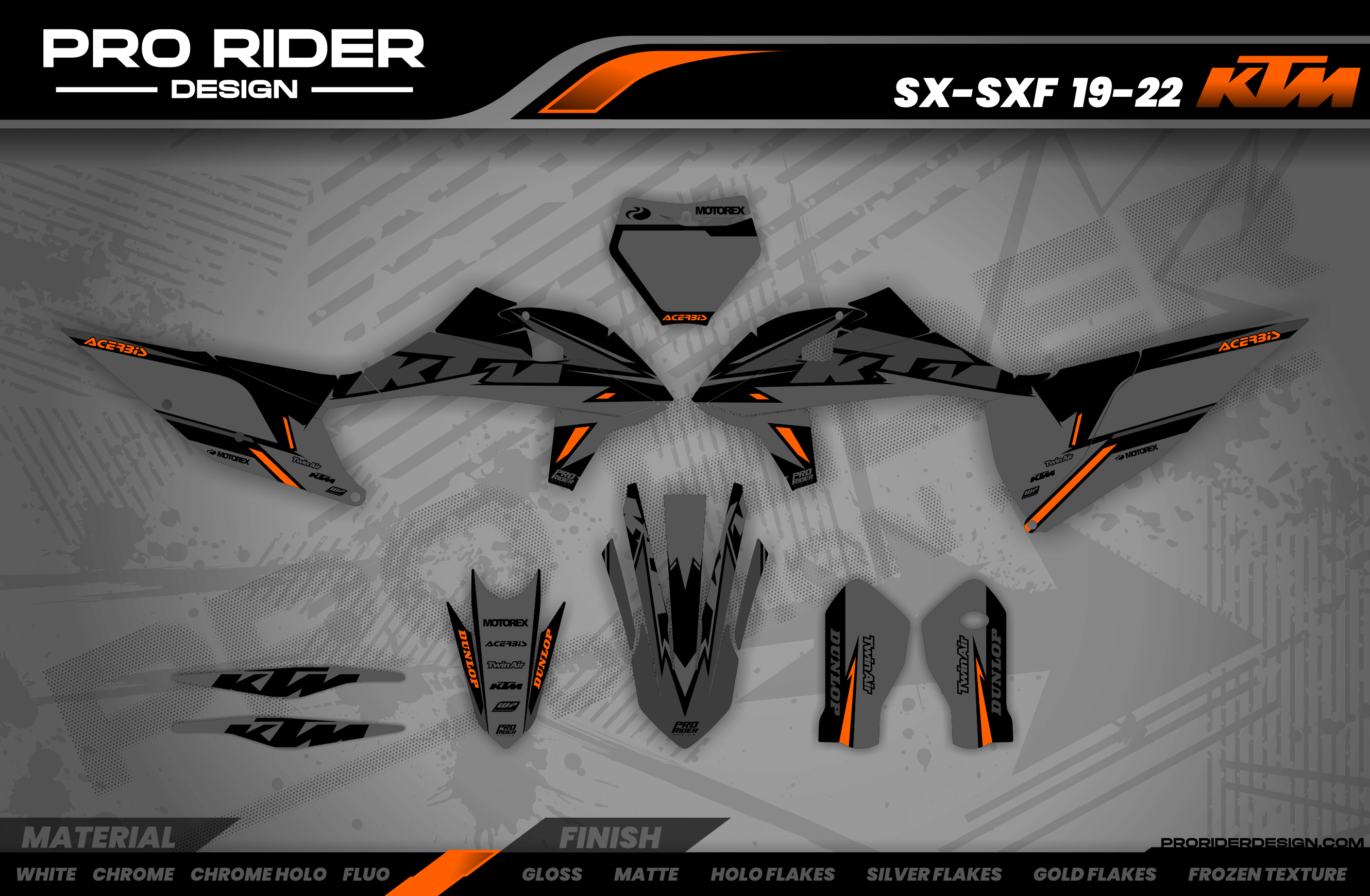 KTM SUPERMOTO Full Graphics Kit | Matte Finish