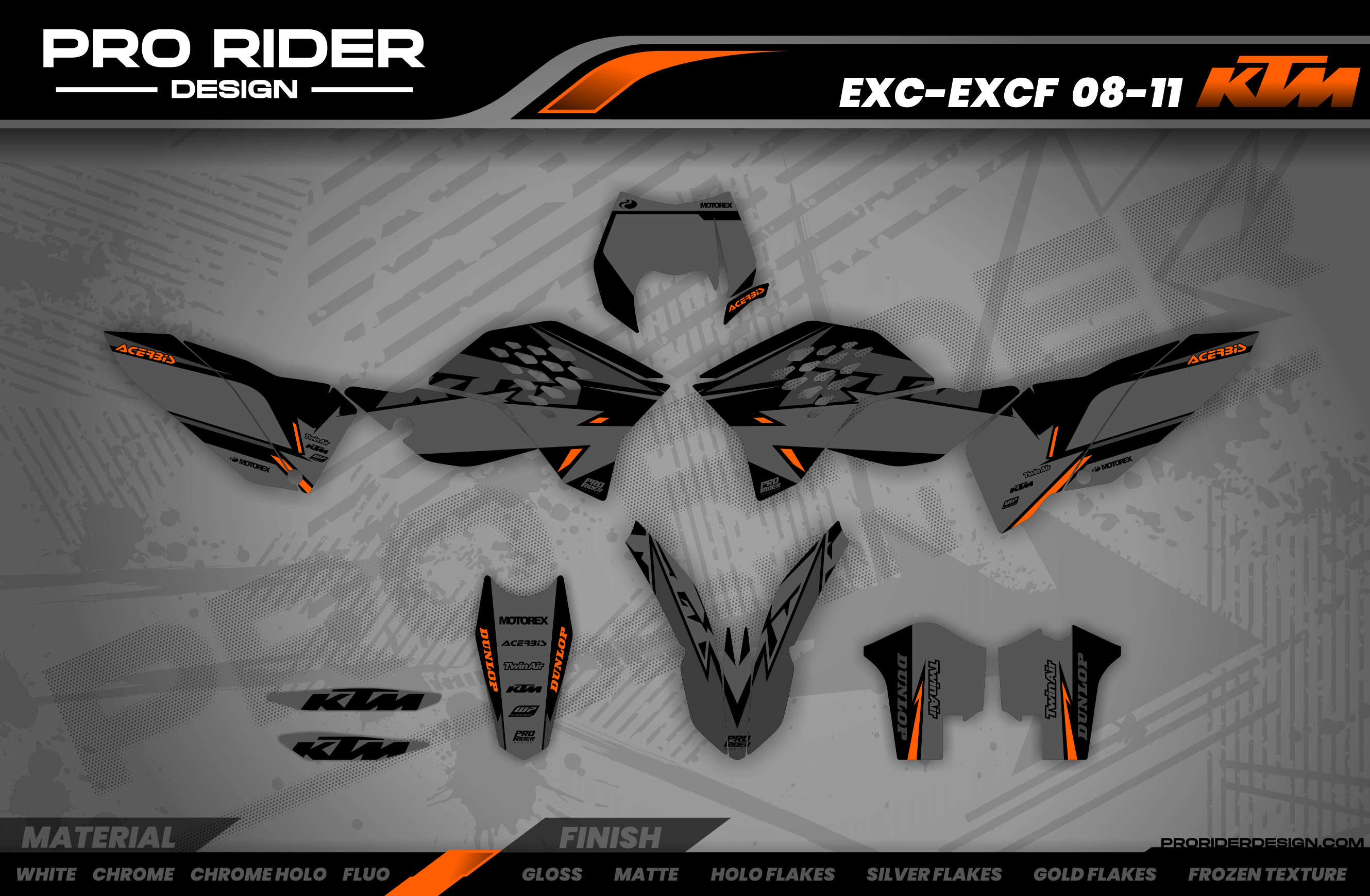 KTM SUPERMOTO Full Graphics Kit | Matte Finish