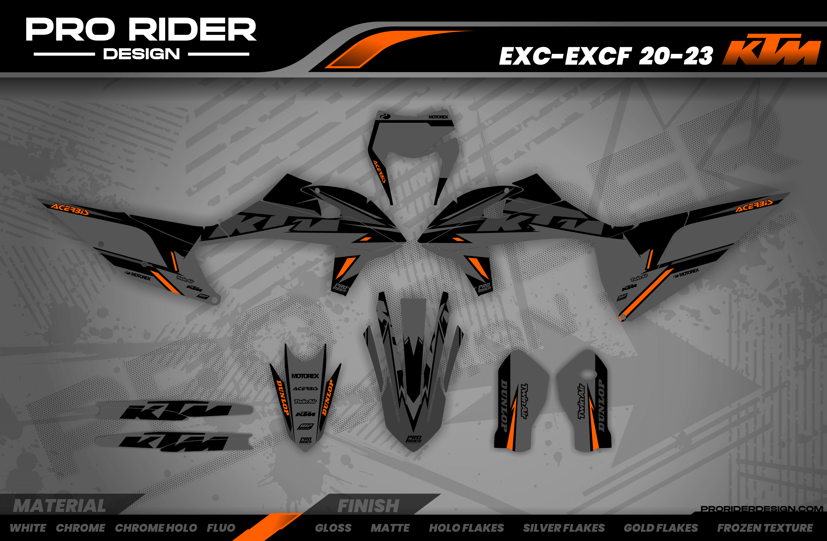 KTM SUPERMOTO Full Graphics Kit | Matte Finish