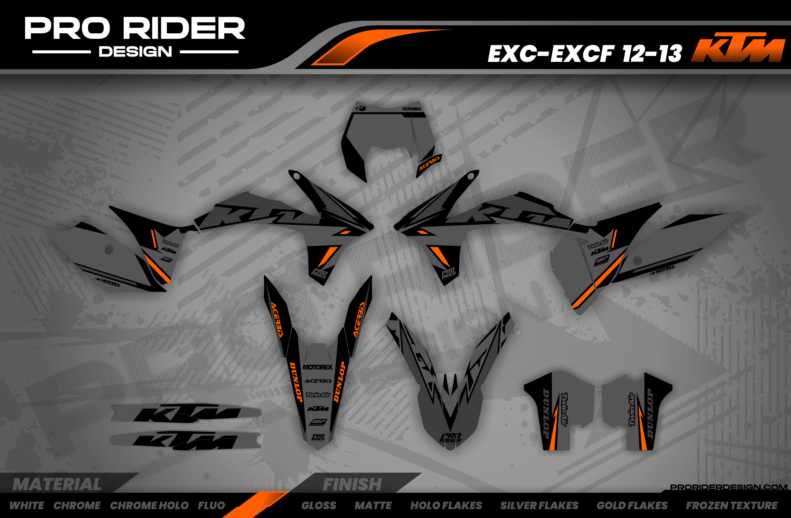 KTM SUPERMOTO Full Graphics Kit | Matte Finish