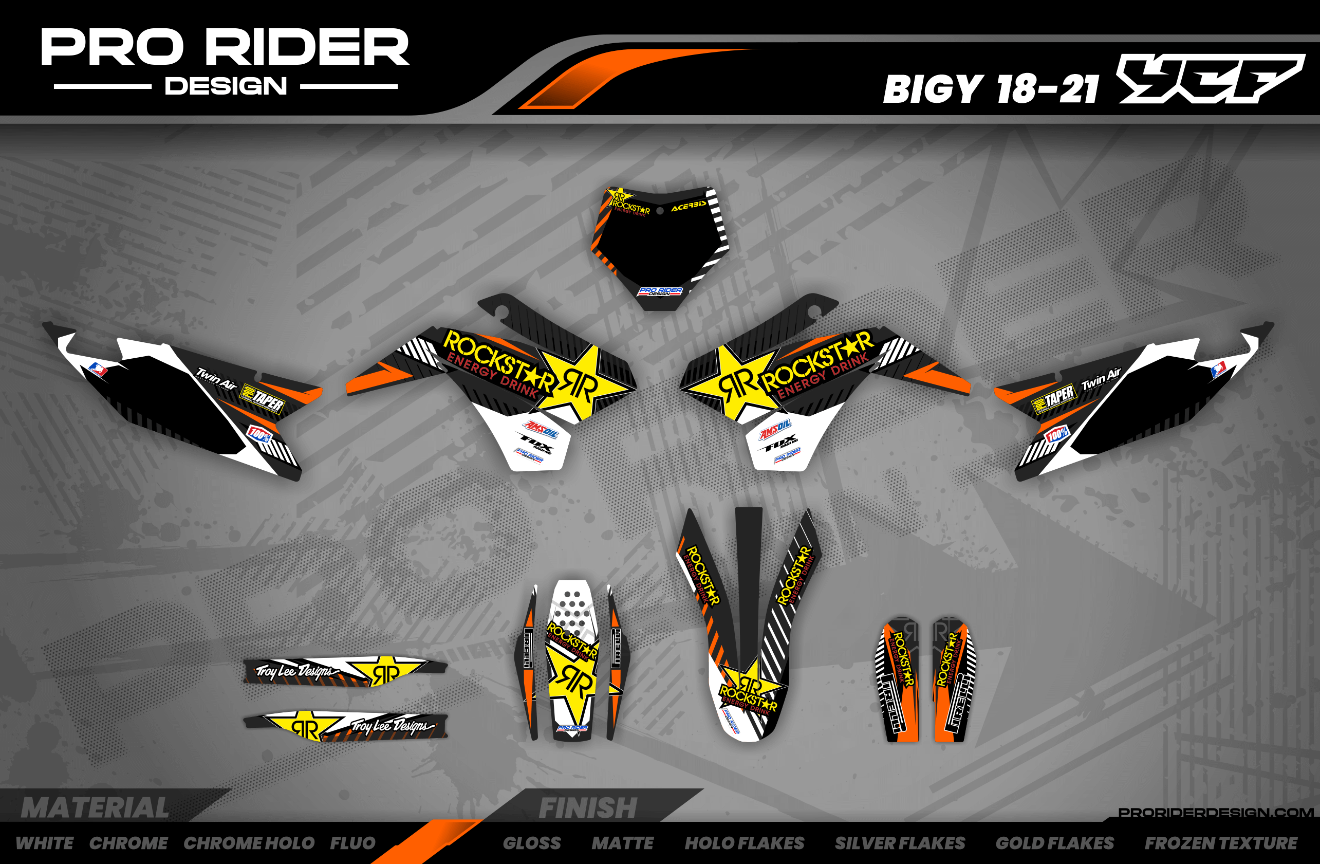 Graphics Kit ROCKSTAR Limited edition ORANGE : Really cheap