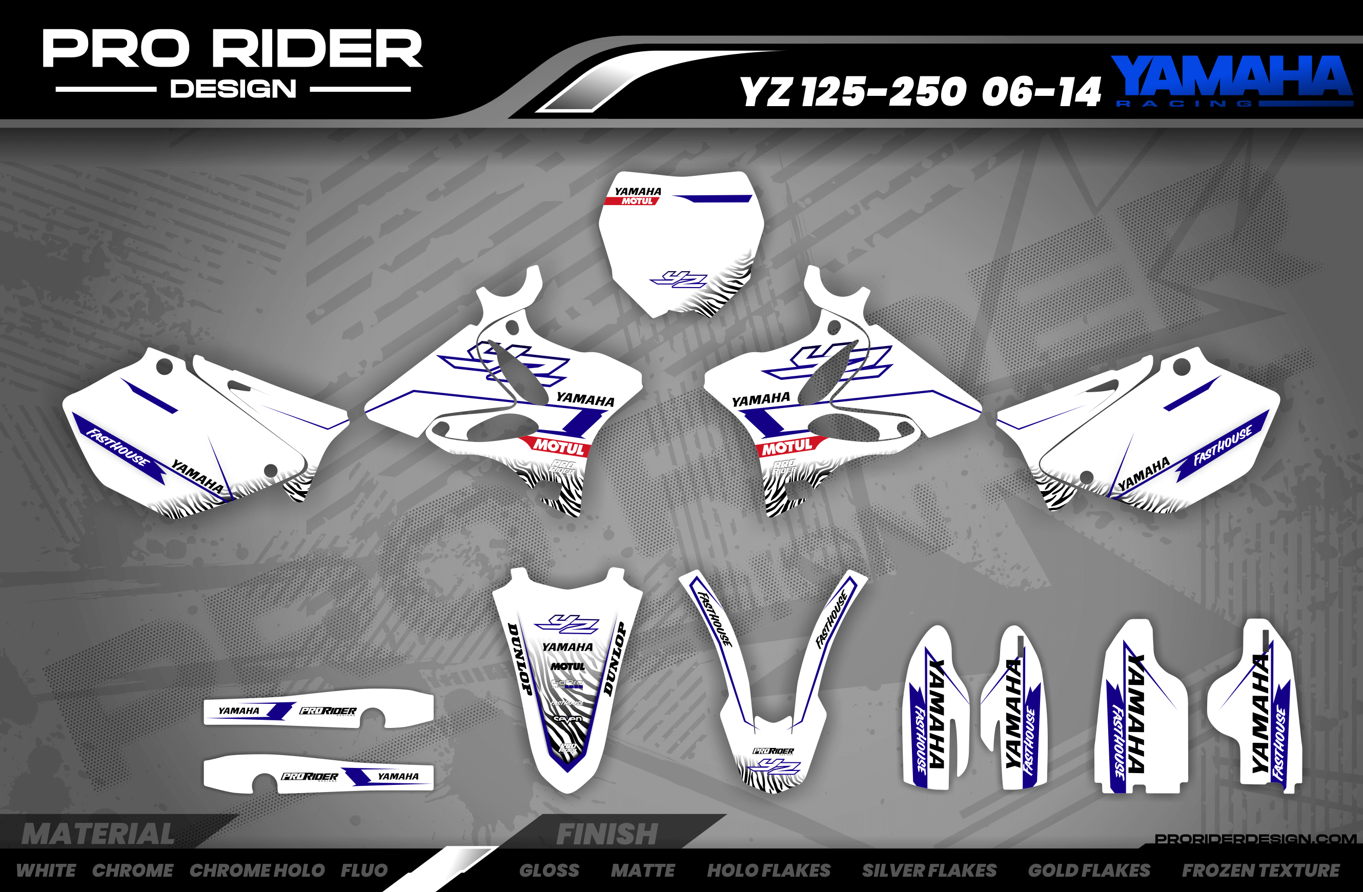 Yamaha graphics MOTUL white and blue