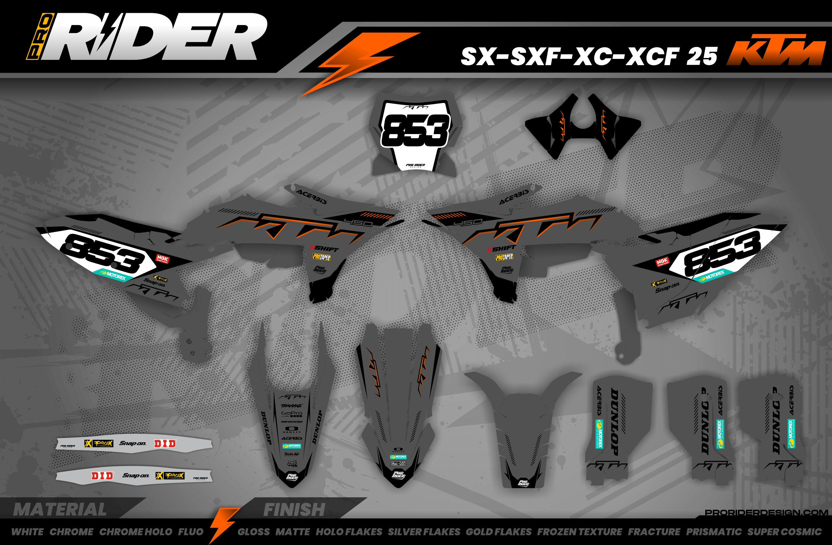 KTM Graphics SX XC SXF XCF EXC.. | Shadow Edition | Grey black