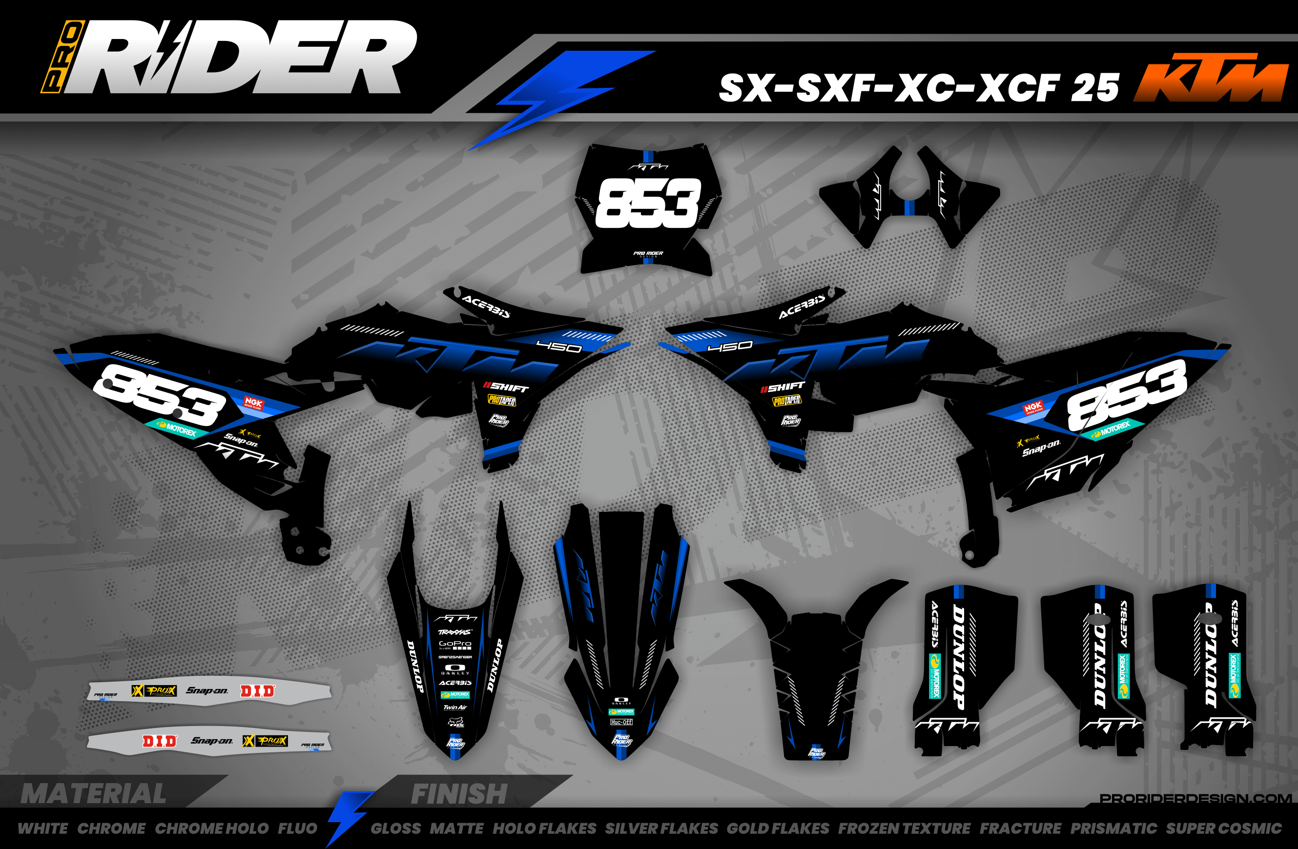KTM Graphics SX XC SXF XCF EXC.. | Shadow Edition | Black blue