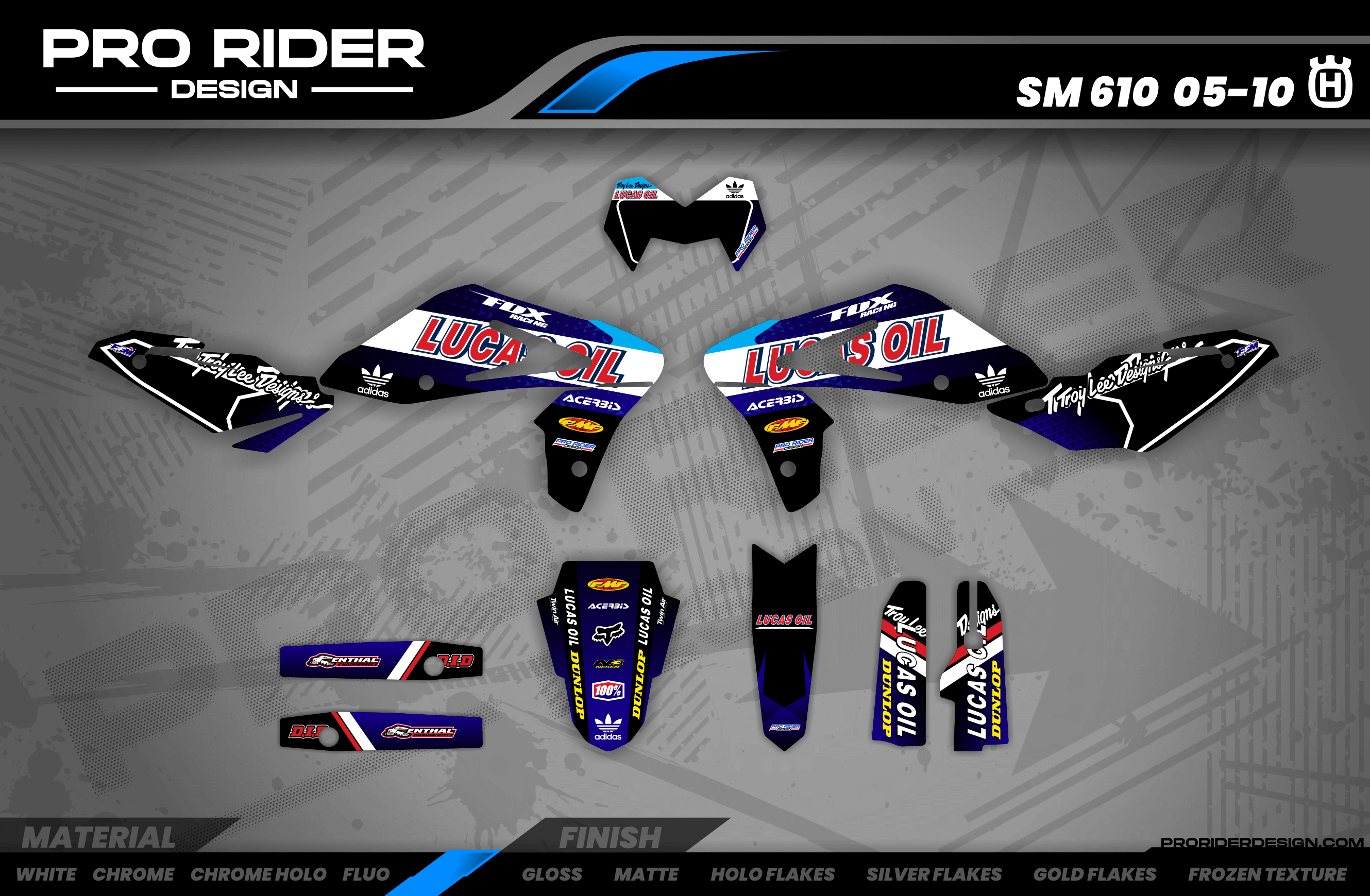 Graphics Kit LUCAS OIL BLACK : The best kit for your bike