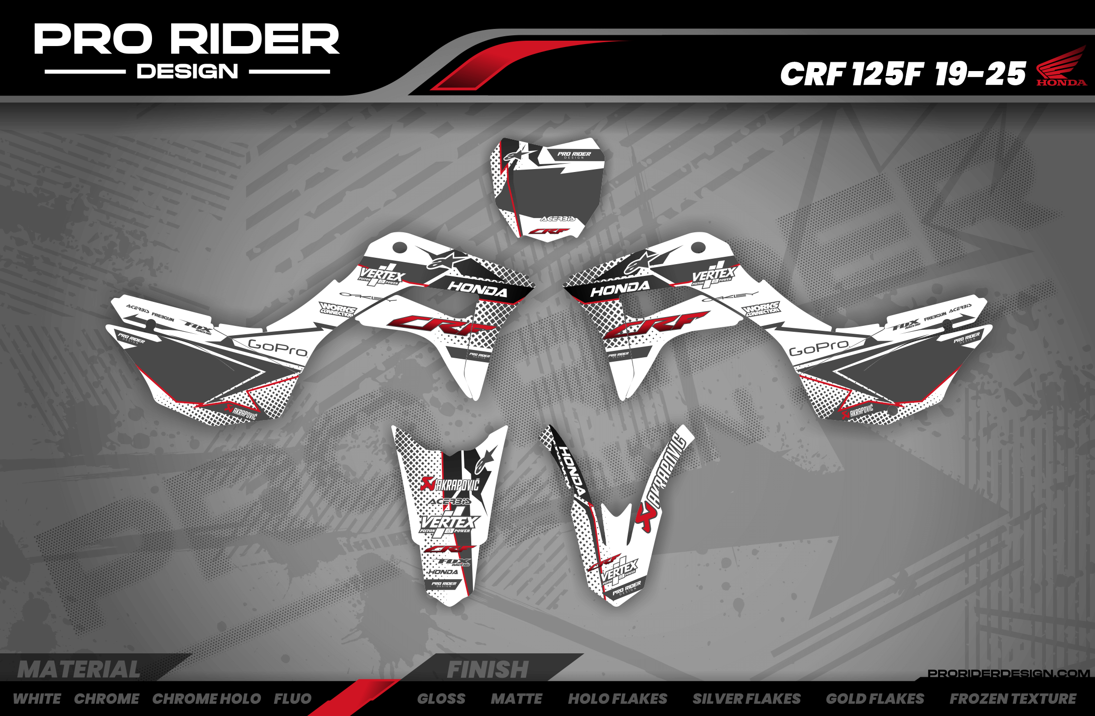 HONDA Graphics Kit VERTEX WHITE