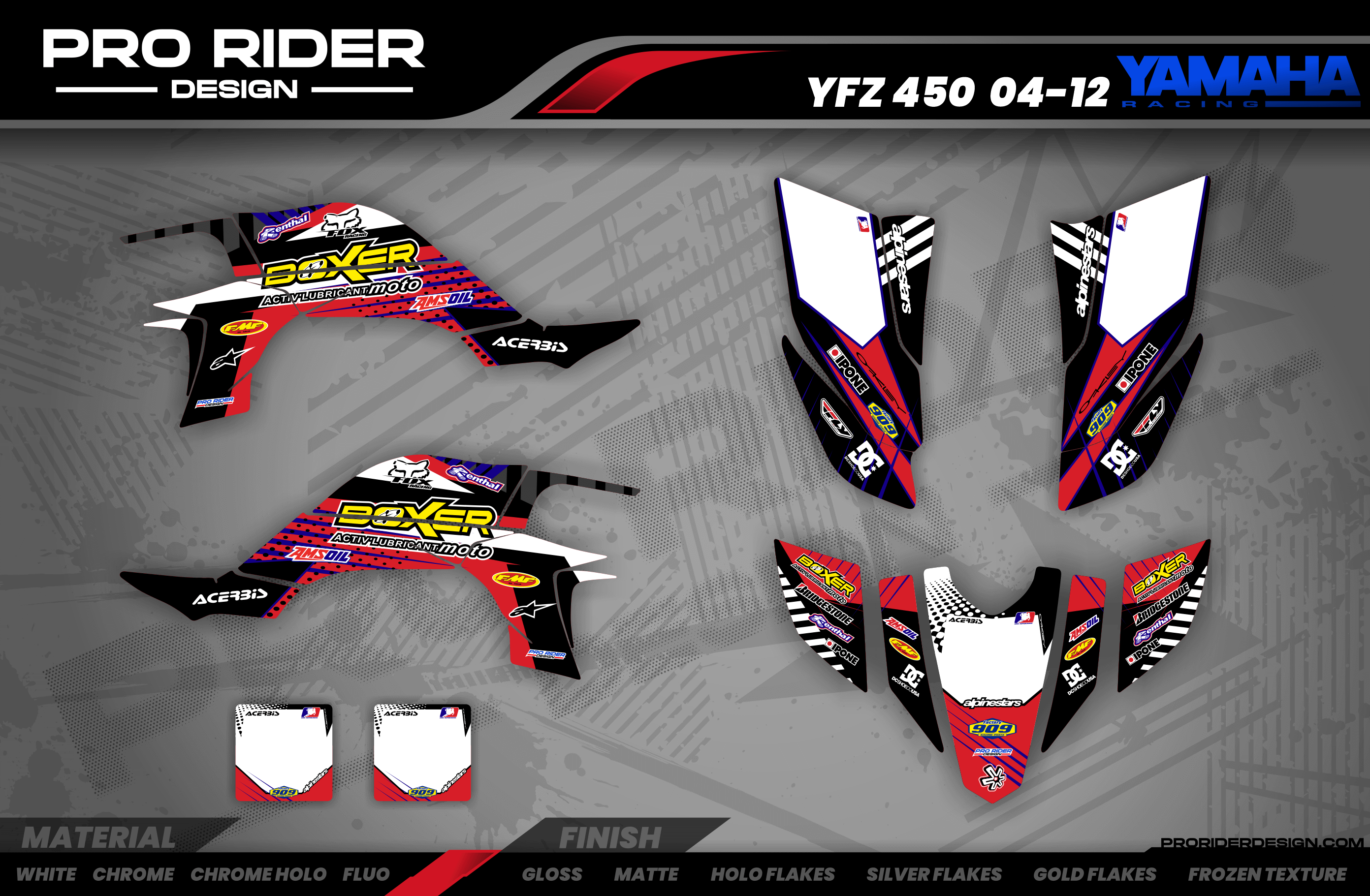 Graphics Kit BOXER RED : Add value to your Motocross and Quad