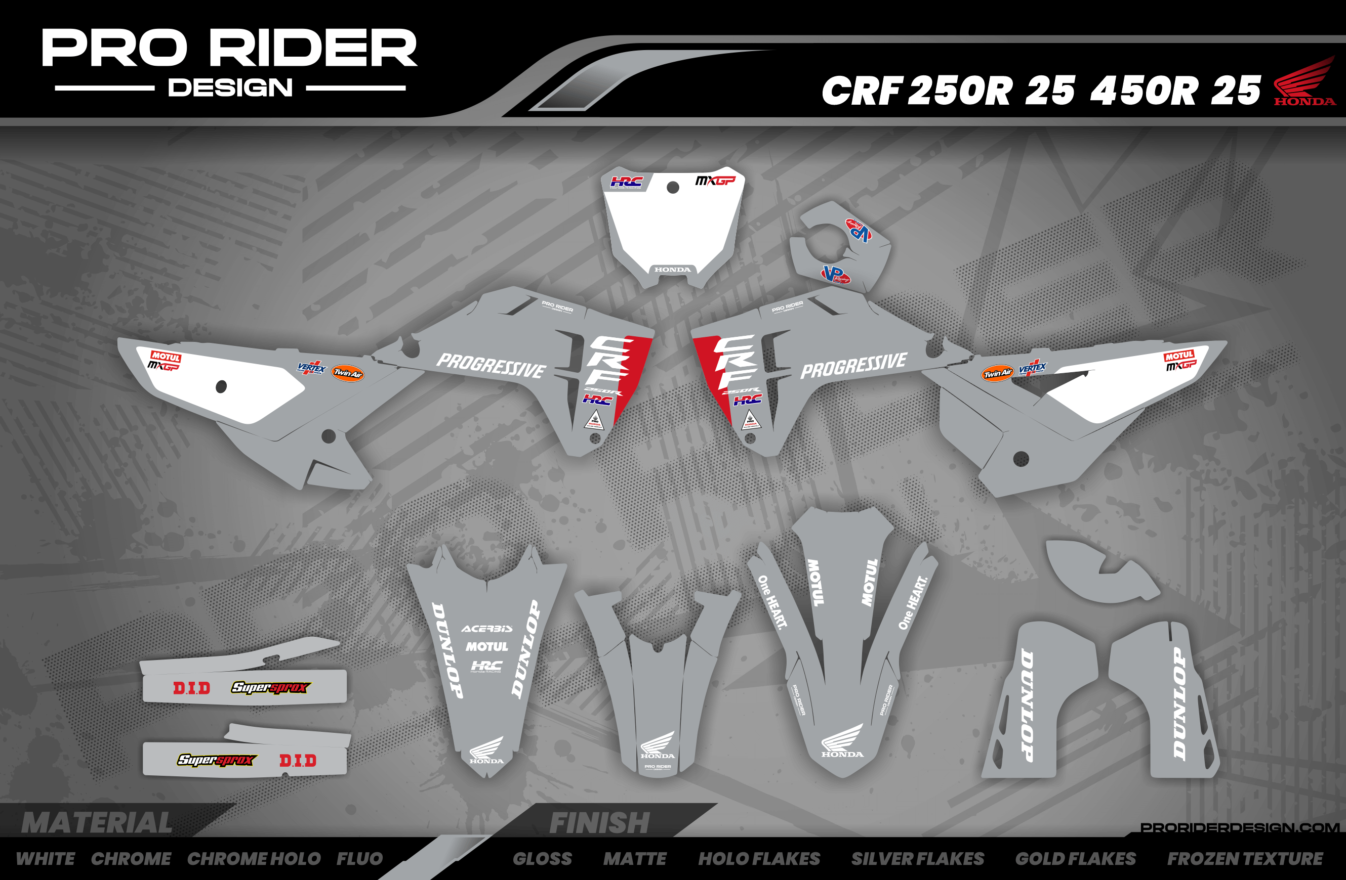 HONDA custom Graphics Motocross HRC SMX Team PROGRESSIVE | GREY
