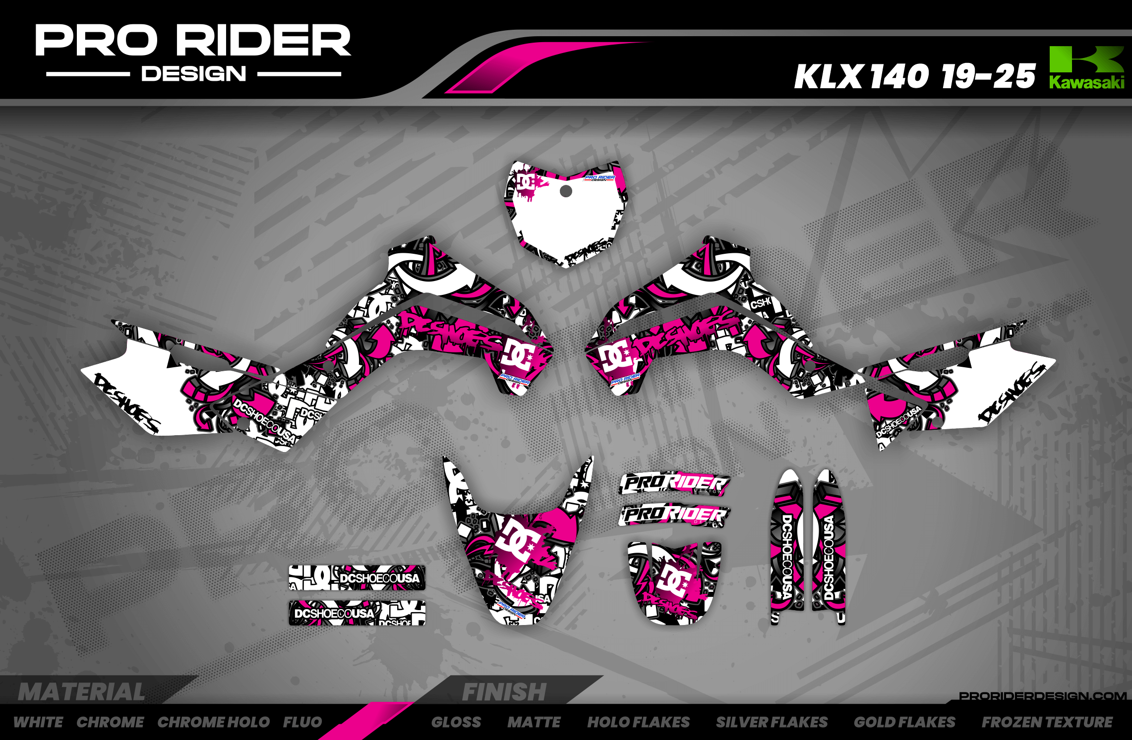 Graphics Kits DC B&W PINK : Ultra shock-resistant graphics