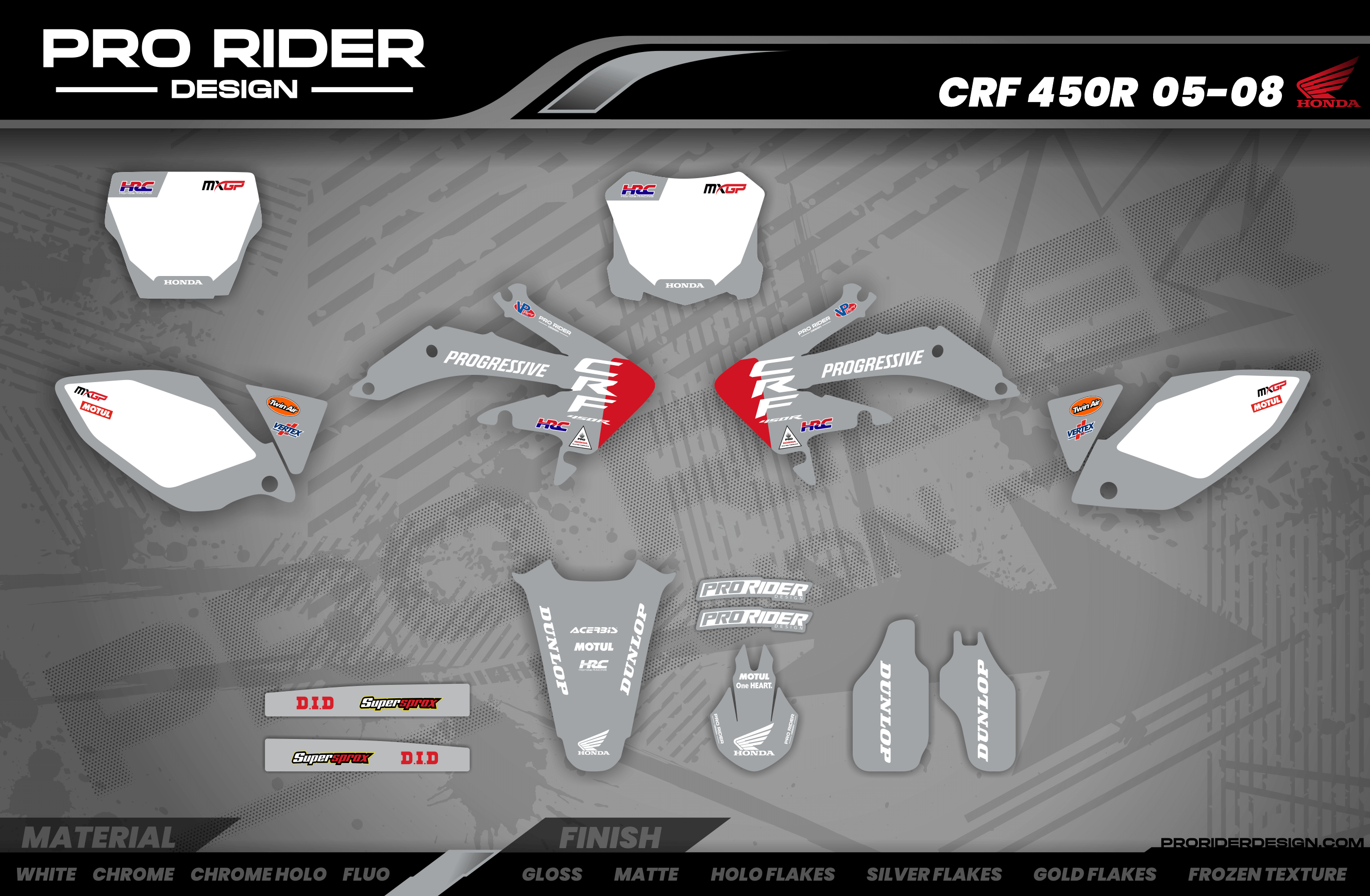 HONDA custom Graphics Motocross HRC SMX Team PROGRESSIVE | GREY