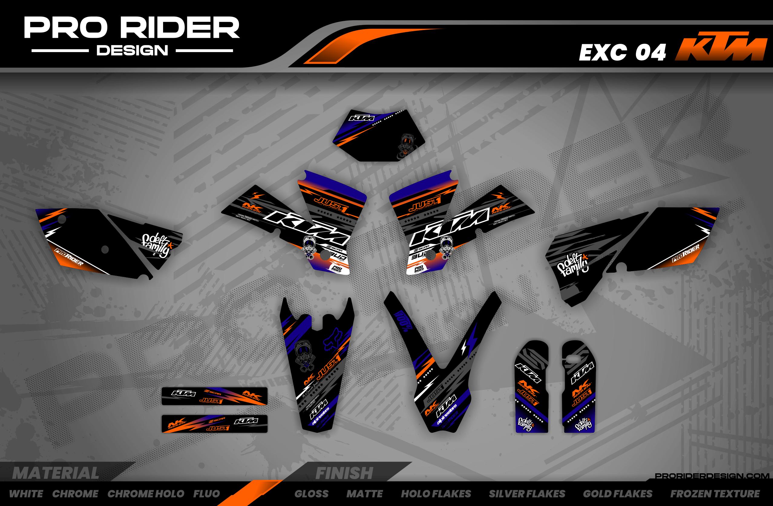 KTM Graphics Kit JUST1 BLACK