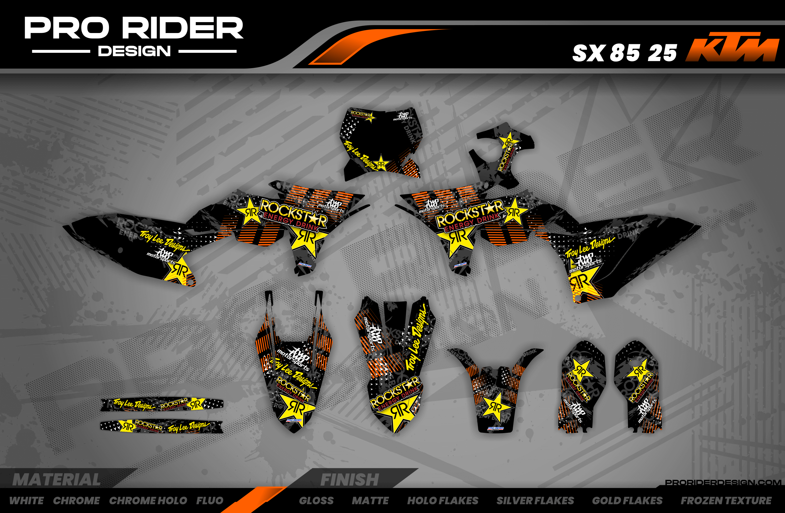 Graphics Kit ROCKSTAR ENERGY ORANGE : Give a new youth to your bike