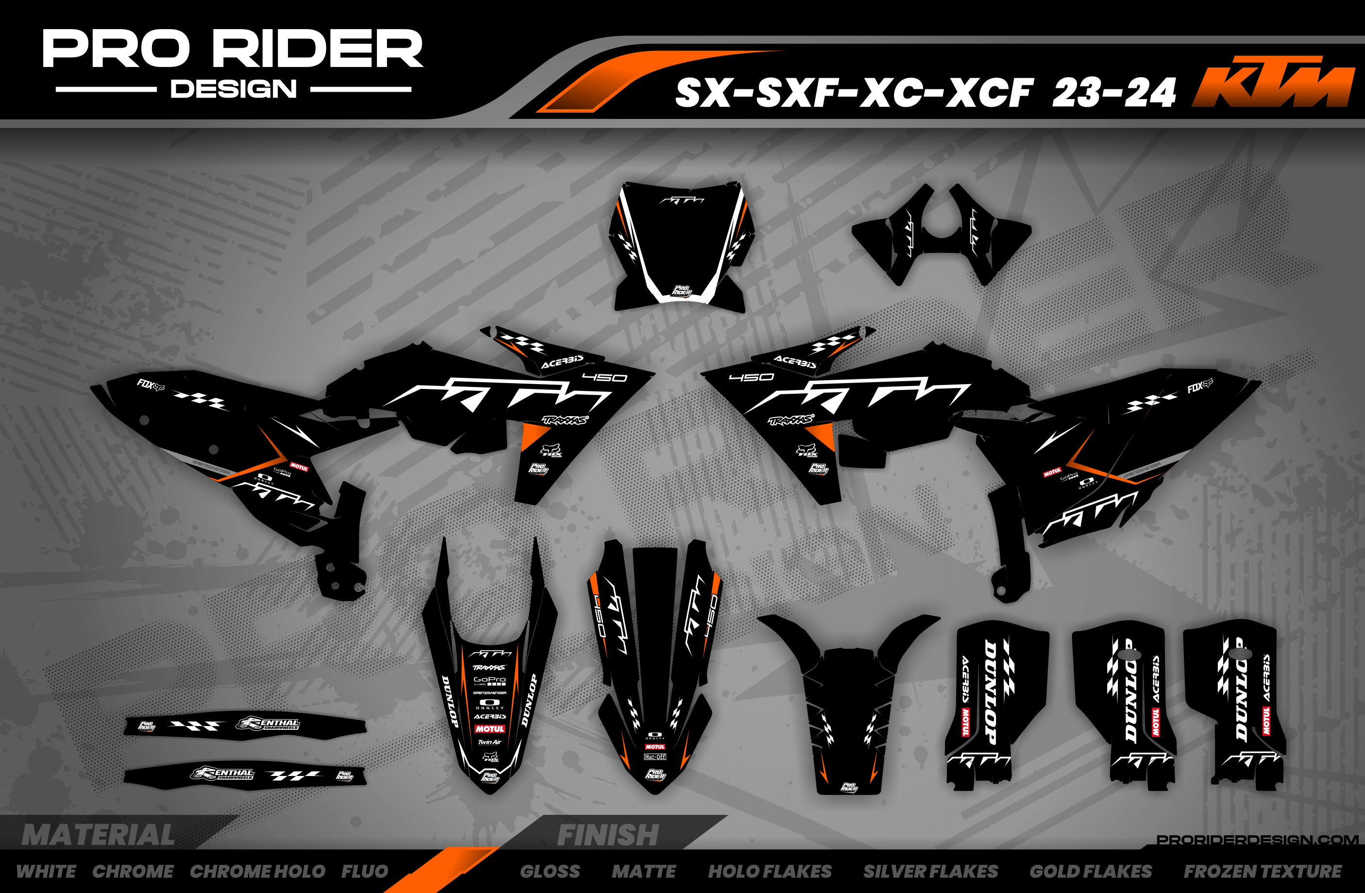 KTM Graphics SX XC SXF XCF EXC.. - ProLine Black/orange