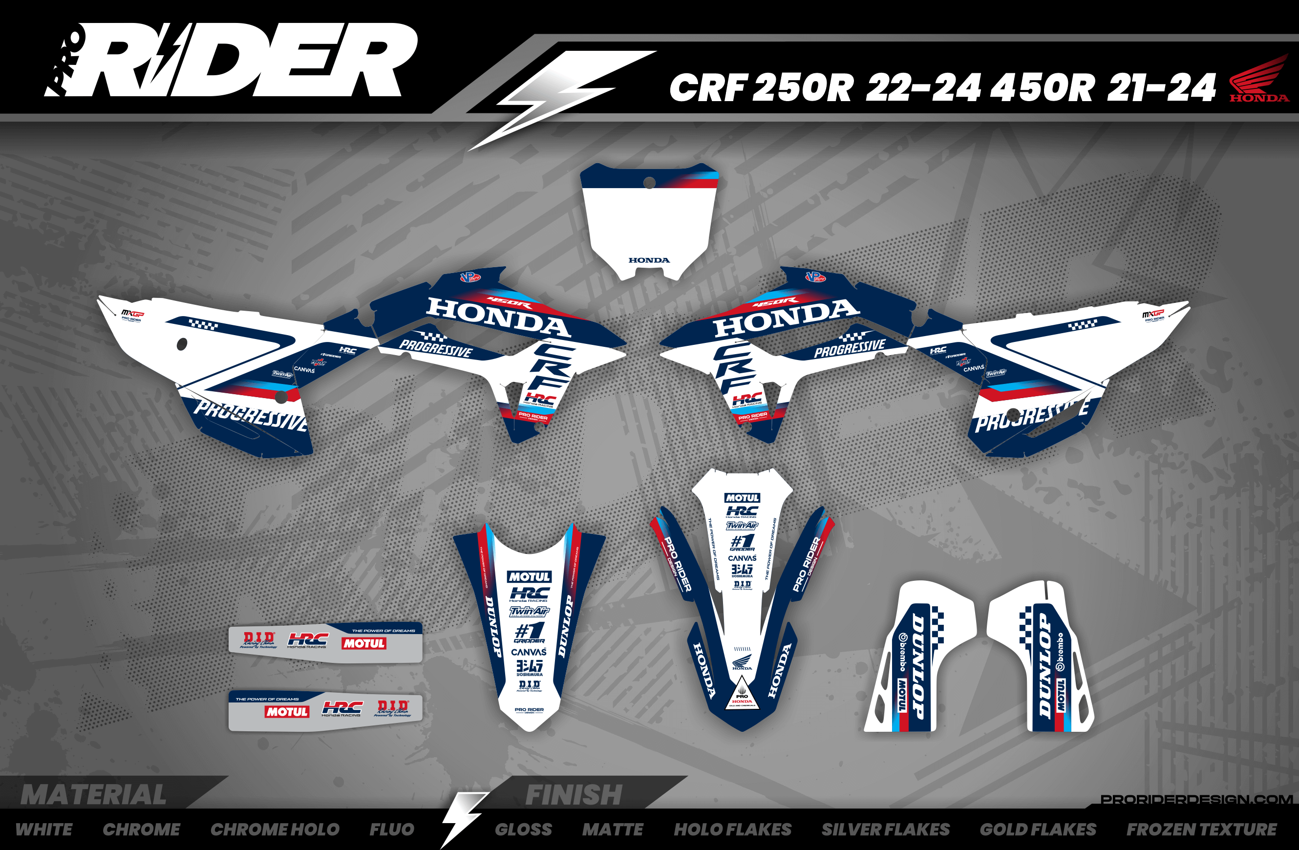 HONDA Custom Graphics Motocross TEAM HRC PROGRESSIVE | BLUE & WHITE