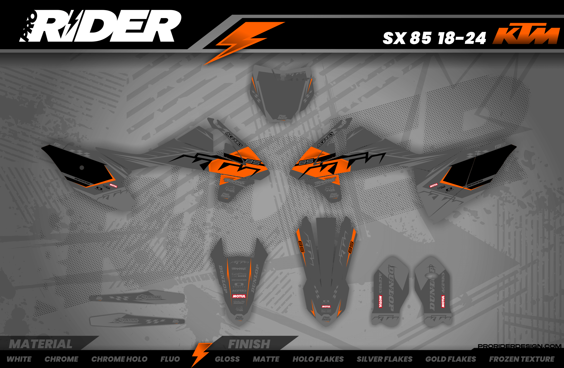 KTM Graphics SX XC SXF XCF EXC.. - ProLine Grey/orange
