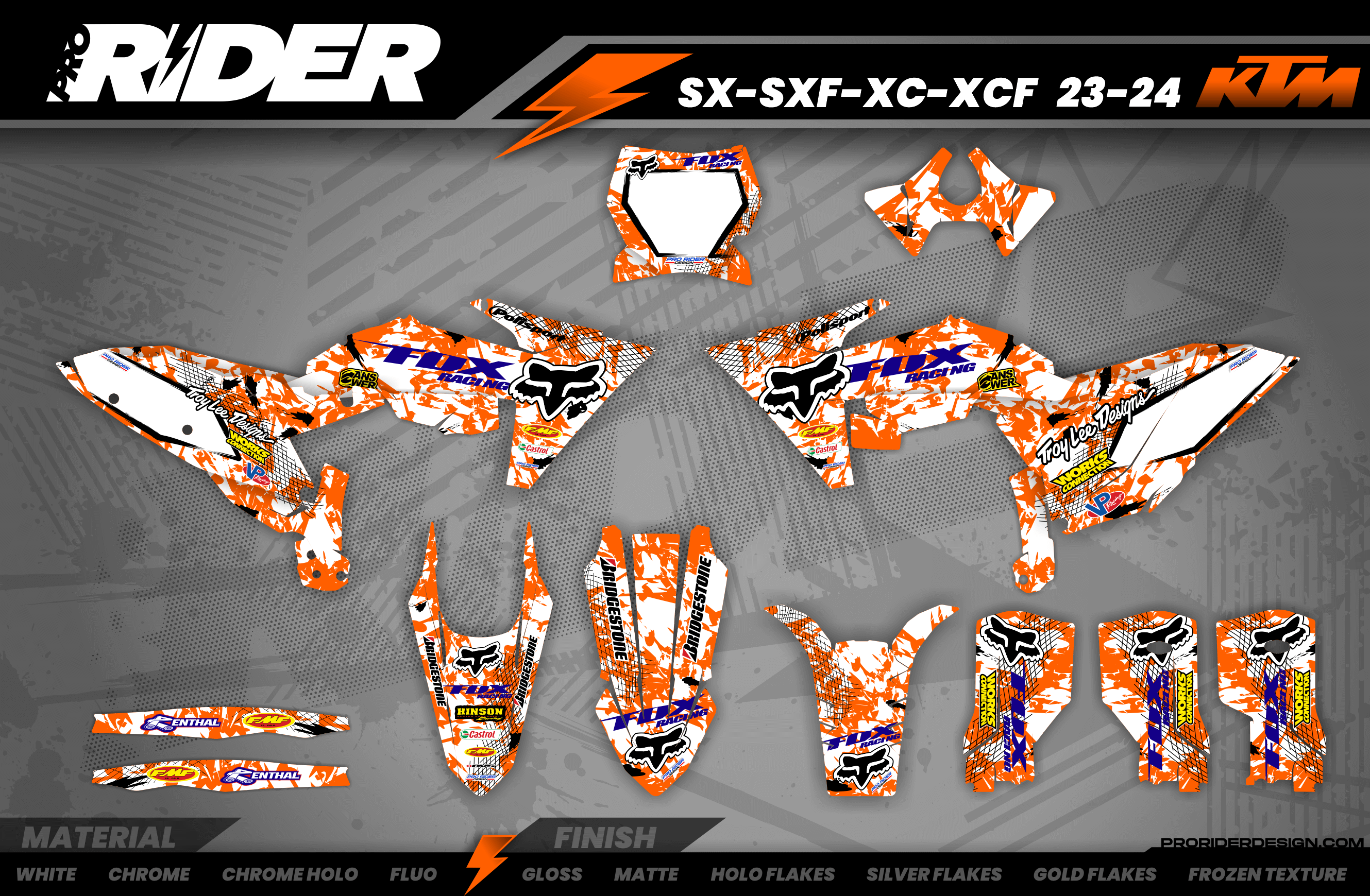 Graphics Kit FOX CAMO ORANGE : amaze your friends with an original design