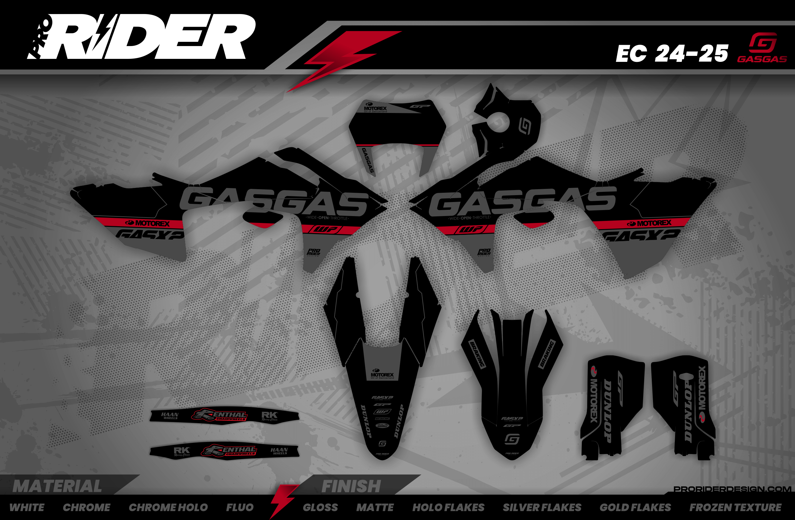 Graphics Kit GASGAS MENTOR GREY OMBER