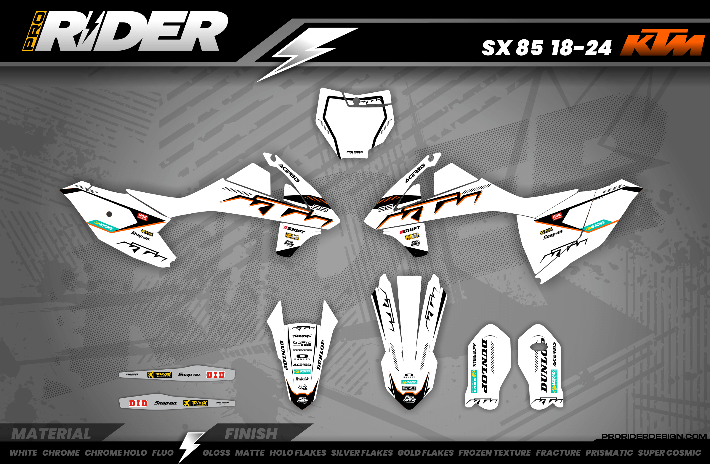 KTM Graphics SX XC SXF XCF EXC.. | Shadow Edition | White & black
