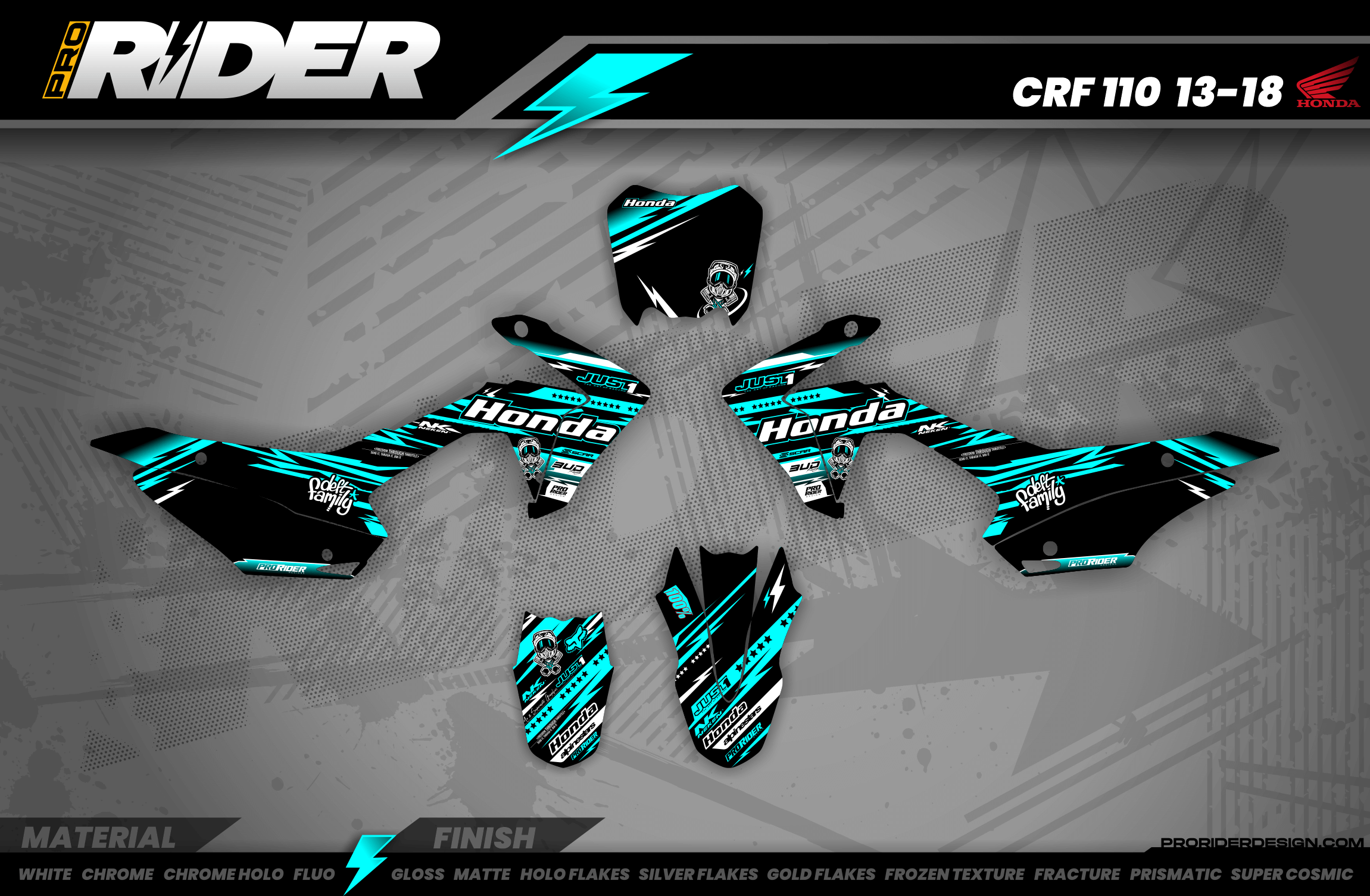 HONDA Graphics Kit JUST1 TEAL
