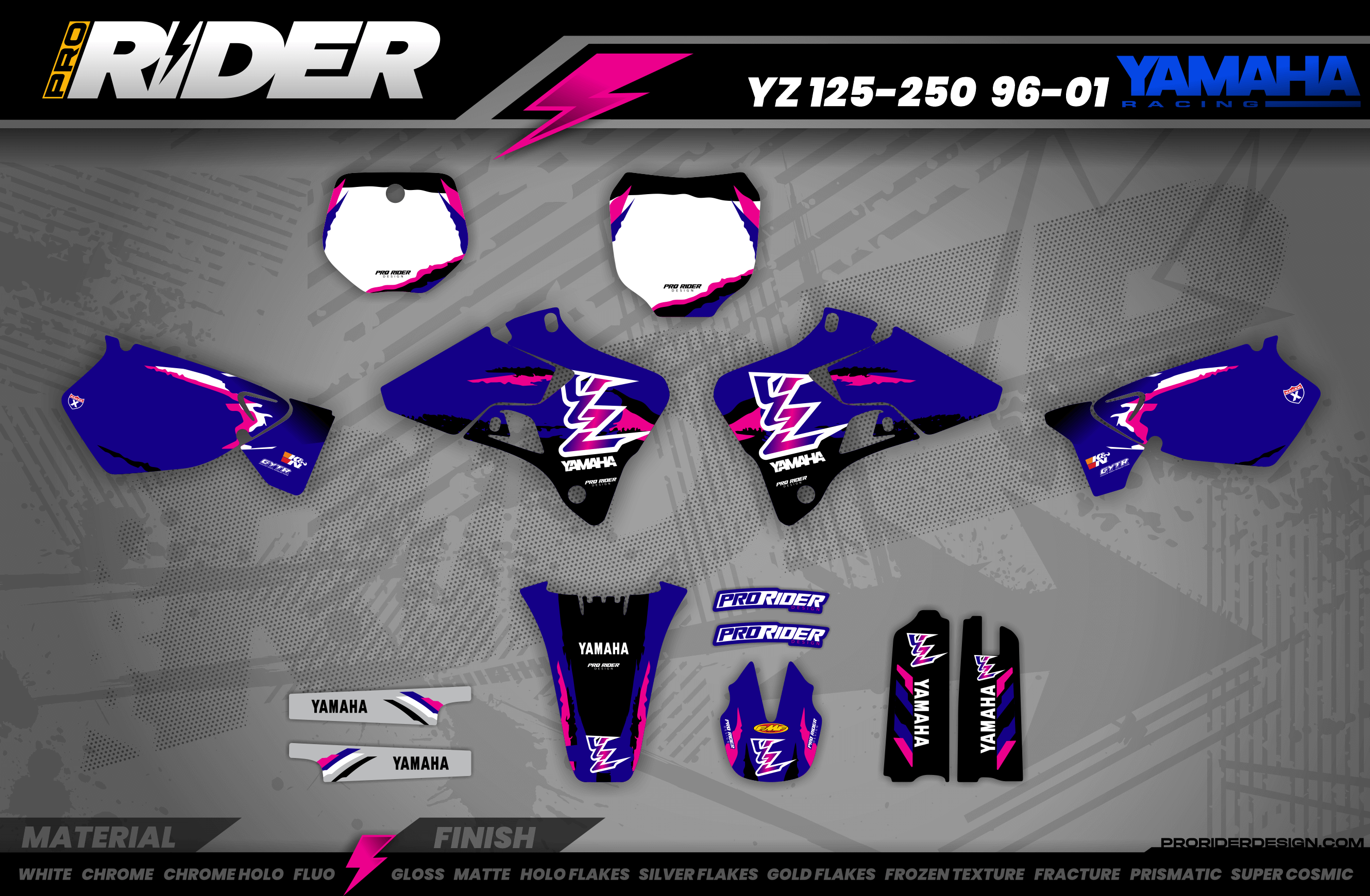 YZ YZF Custom Graphics KIT YAMAHA RETRO BLUE