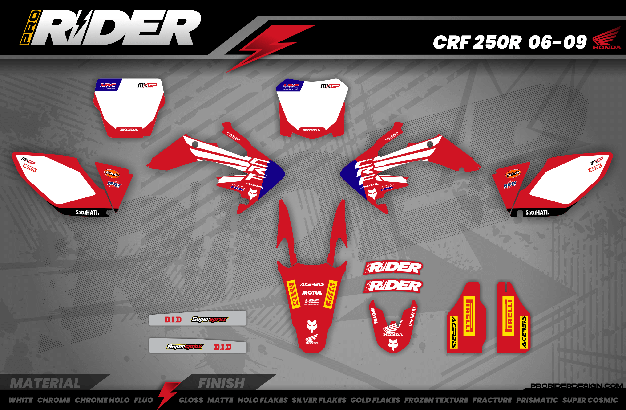 Custom Graphics Motocross HONDA | HRC RED WINGS