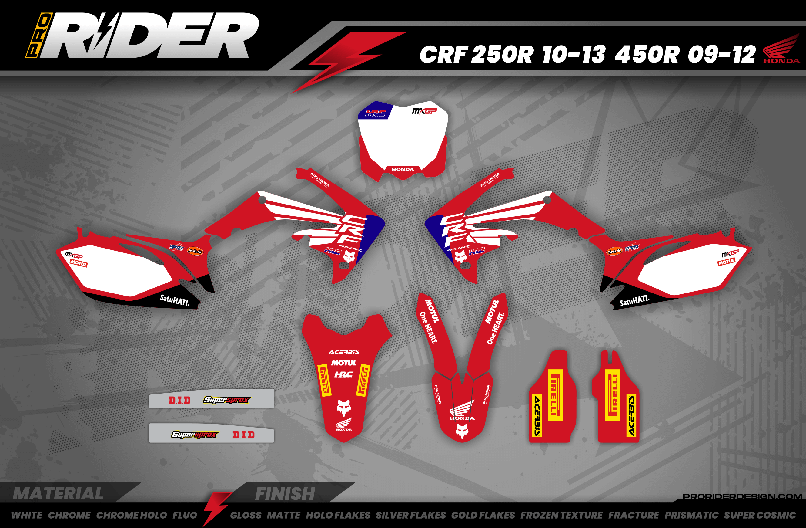 Custom Graphics Motocross HONDA | HRC RED WINGS