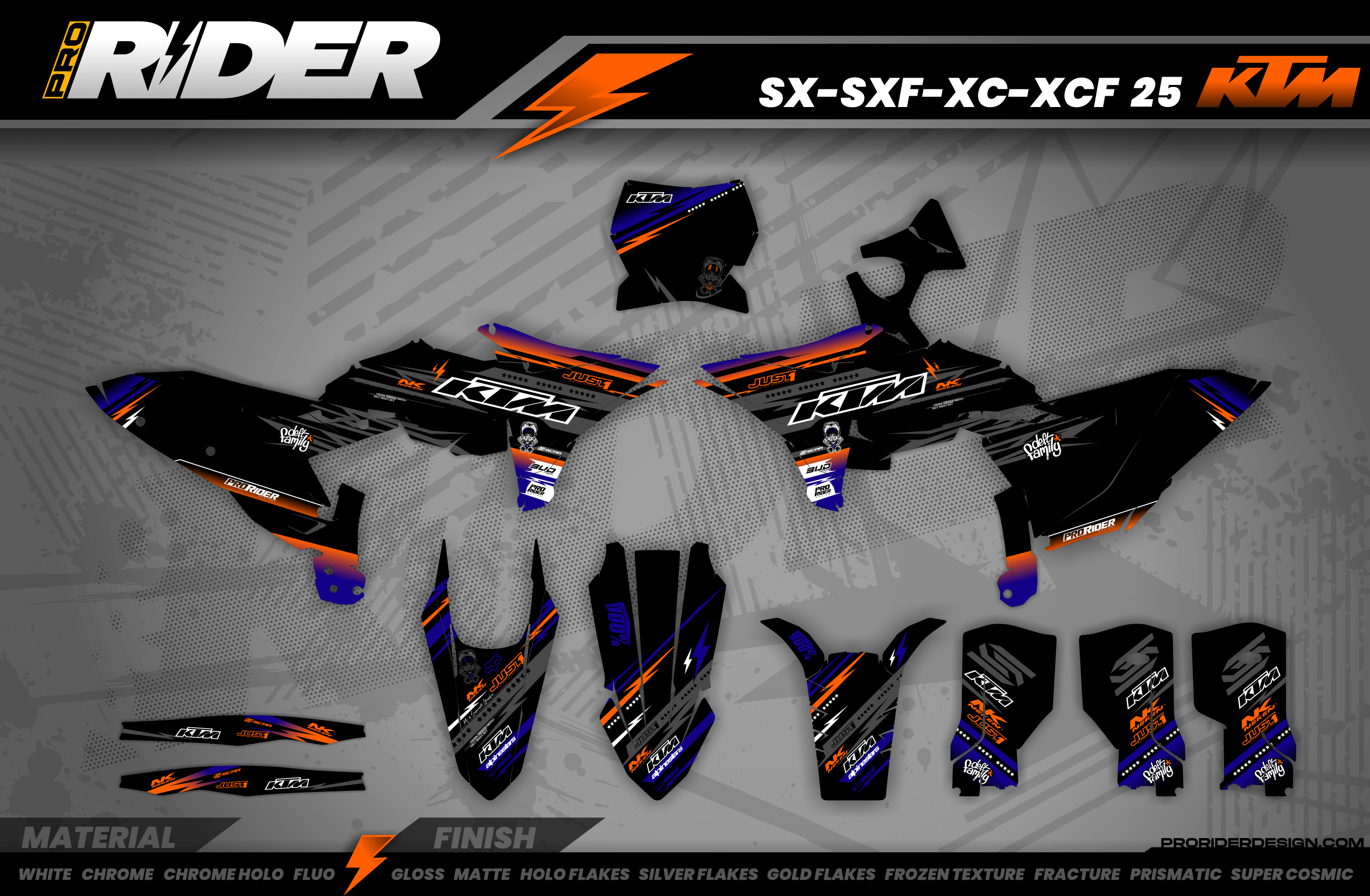 KTM Graphics Kit JUST1 BLACK