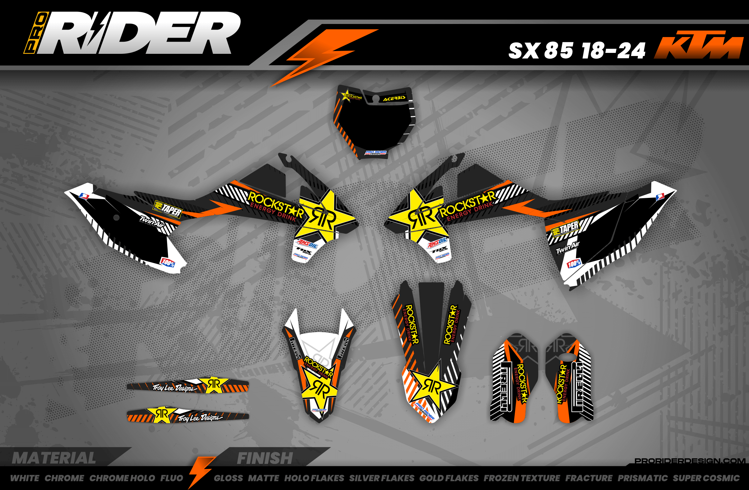 Graphics Kit ROCKSTAR Limited edition ORANGE : Really cheap