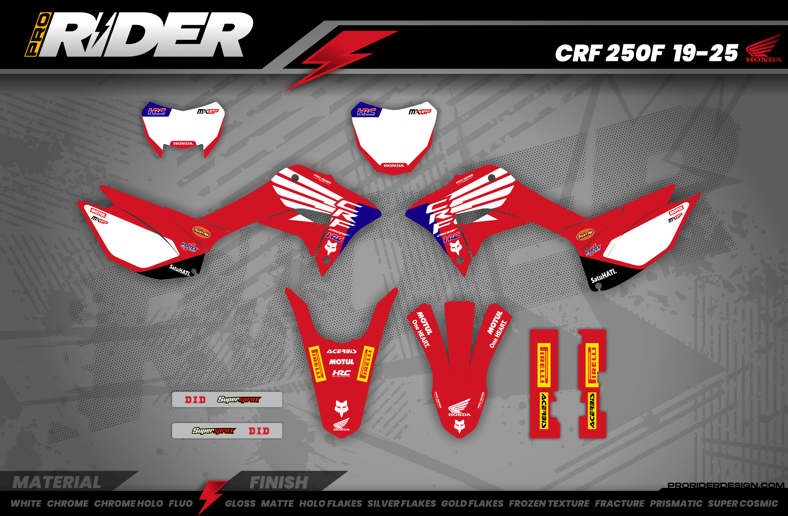 Custom Graphics Motocross HONDA | HRC RED WINGS