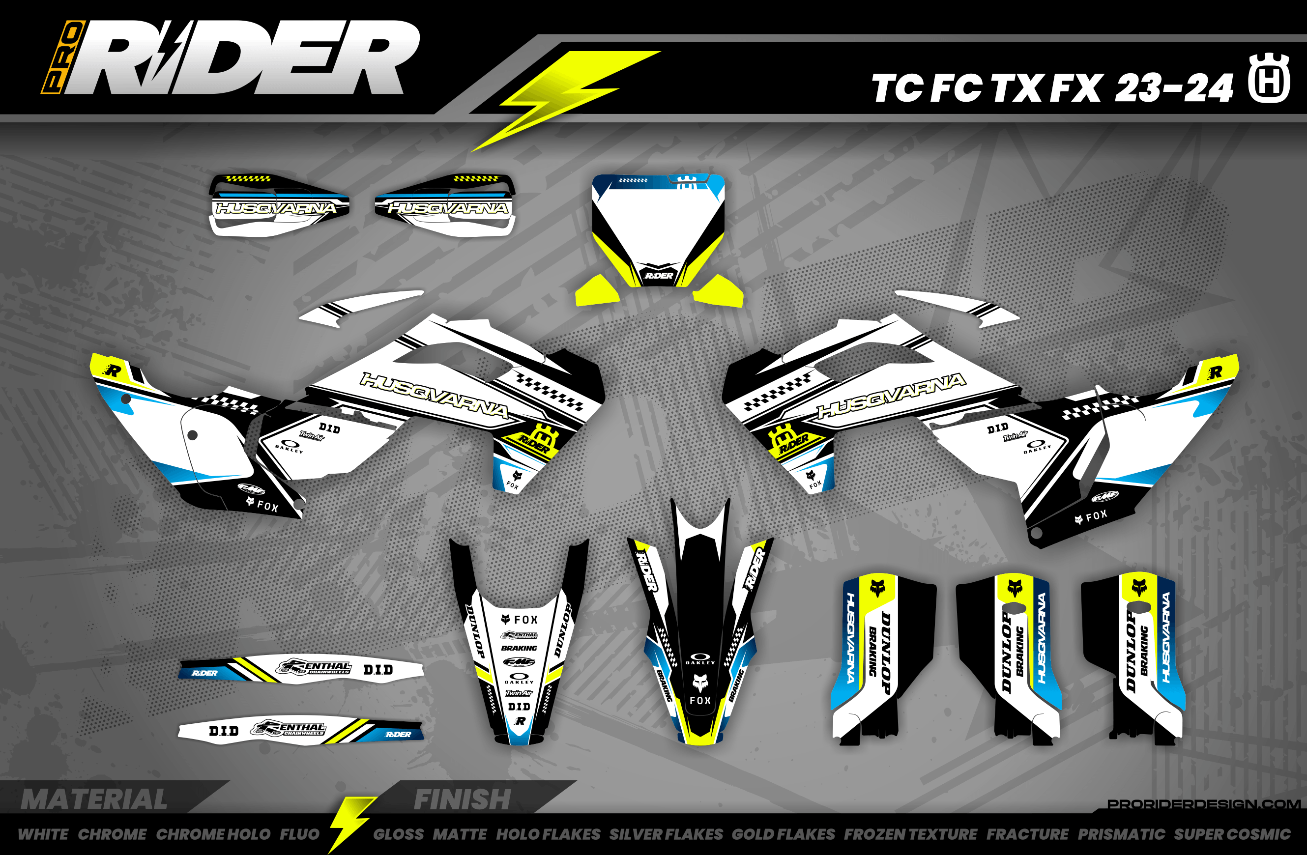 WHITE ORIGIN Husqvarna Full Graphics Kit