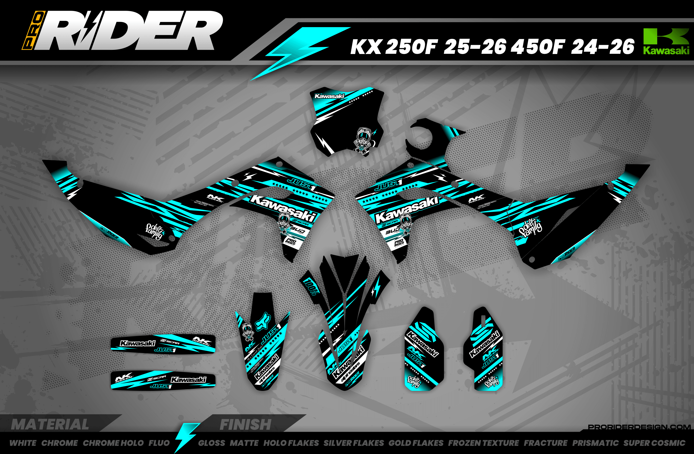 KAWASAKI Graphics Kit JUST1 TEAL