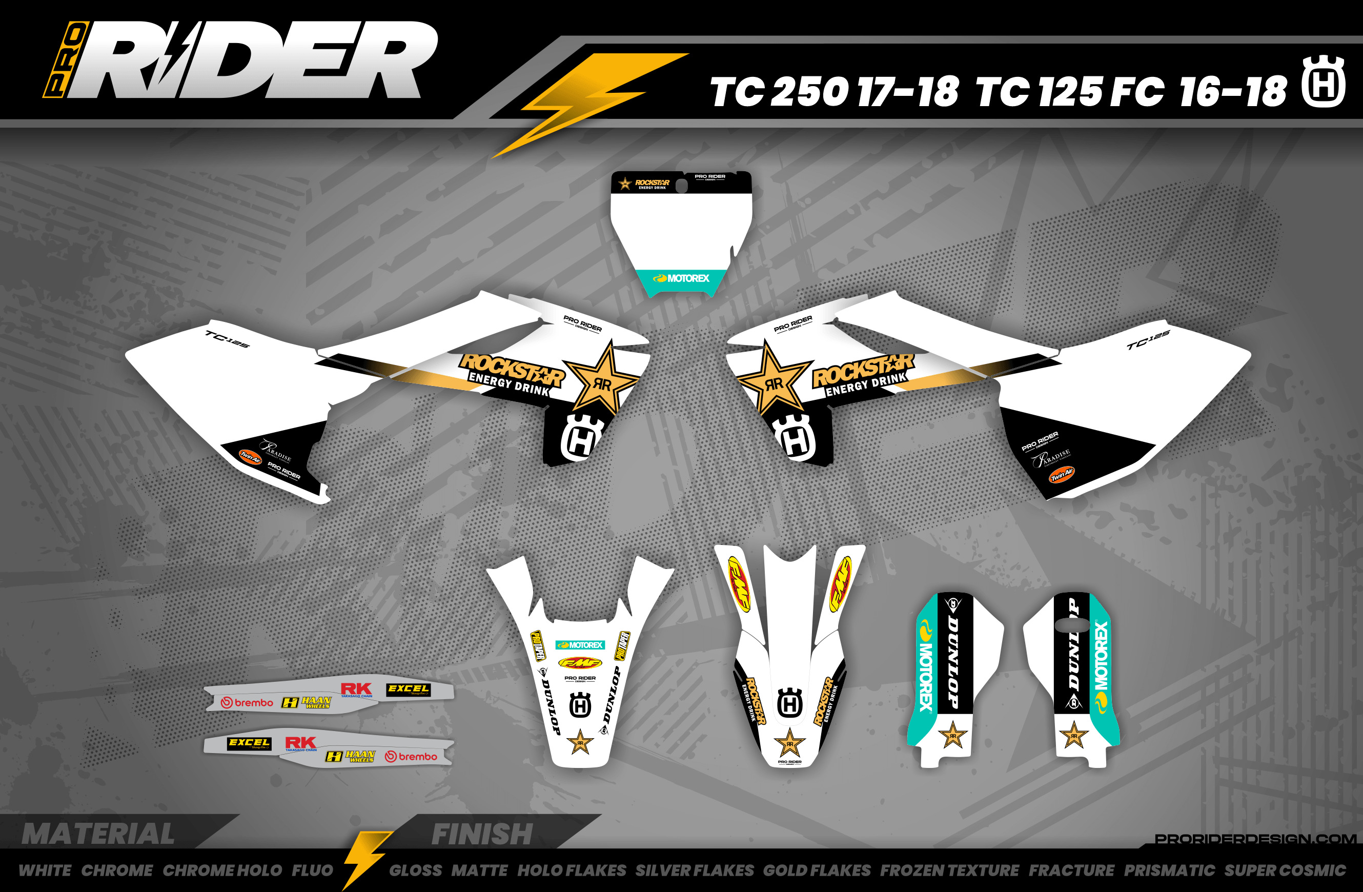 Custom Graphics Rockstar Husqvarna Factory Racing TC FC TE FE TX FX