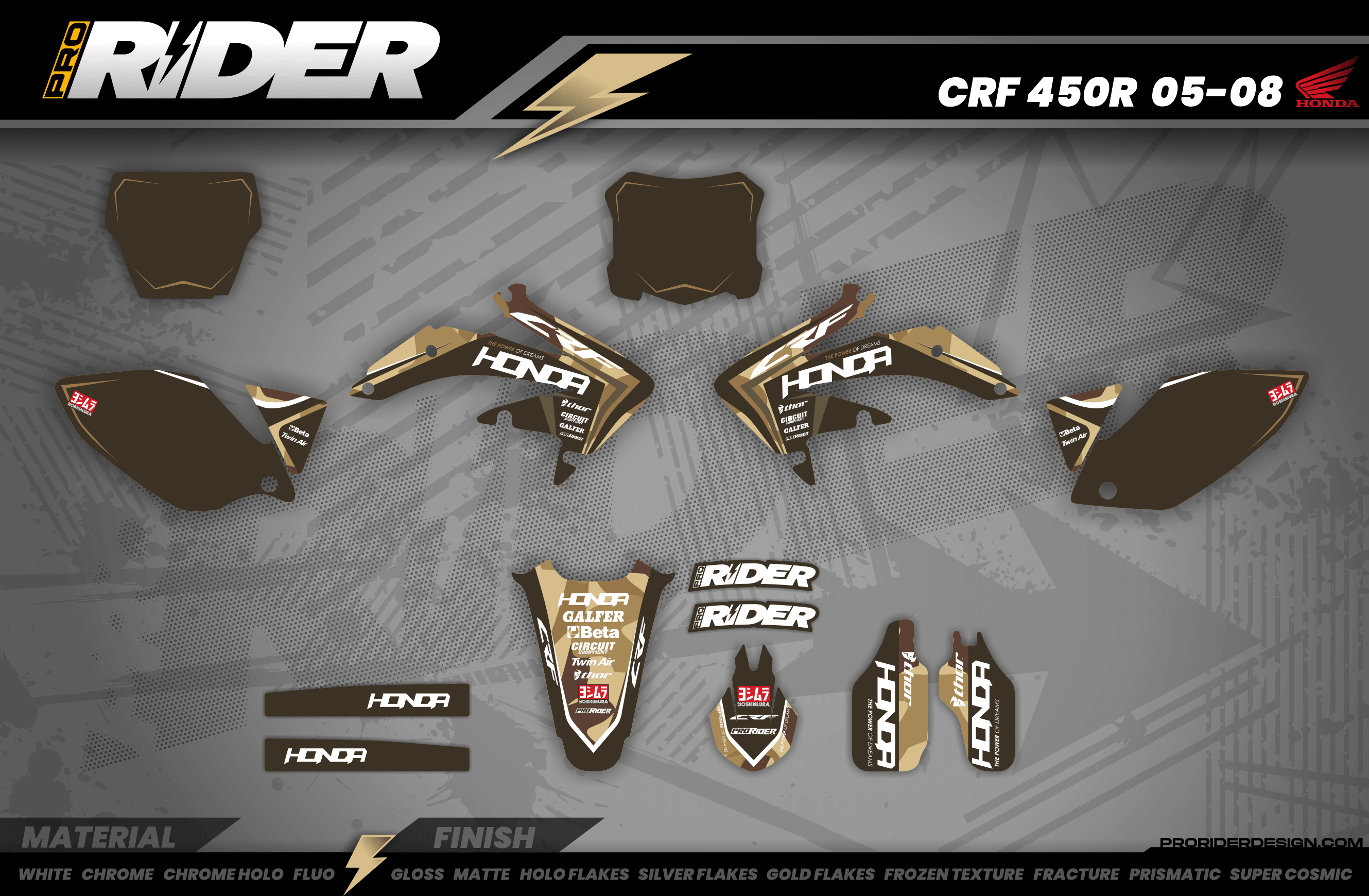 HONDA Graphics Kit BROWN MAT FINISH TOUCH