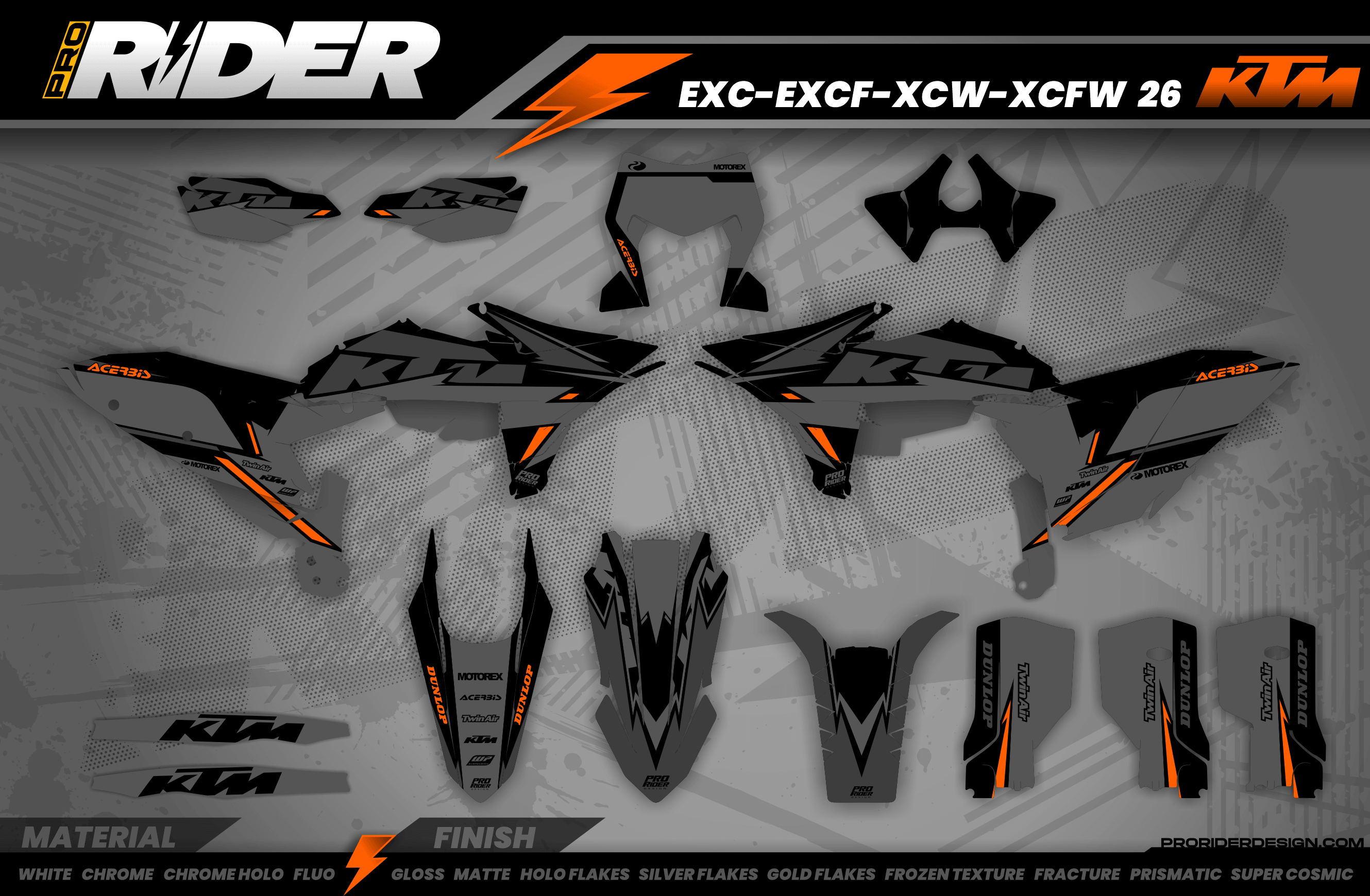 KTM SUPERMOTO Full Graphics Kit | Matte Finish