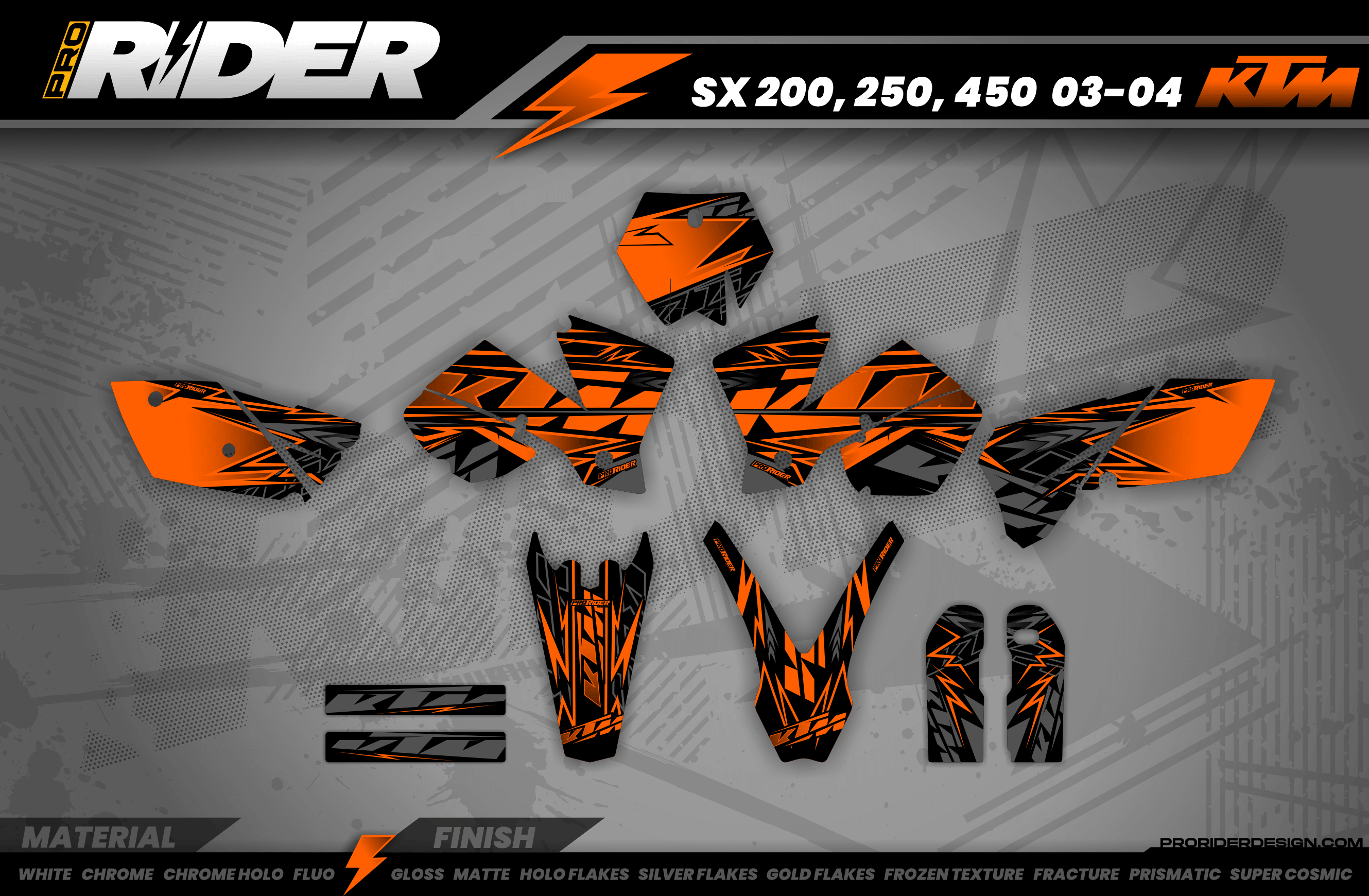 KTM Graphics ORANGE BOLD EFFECT