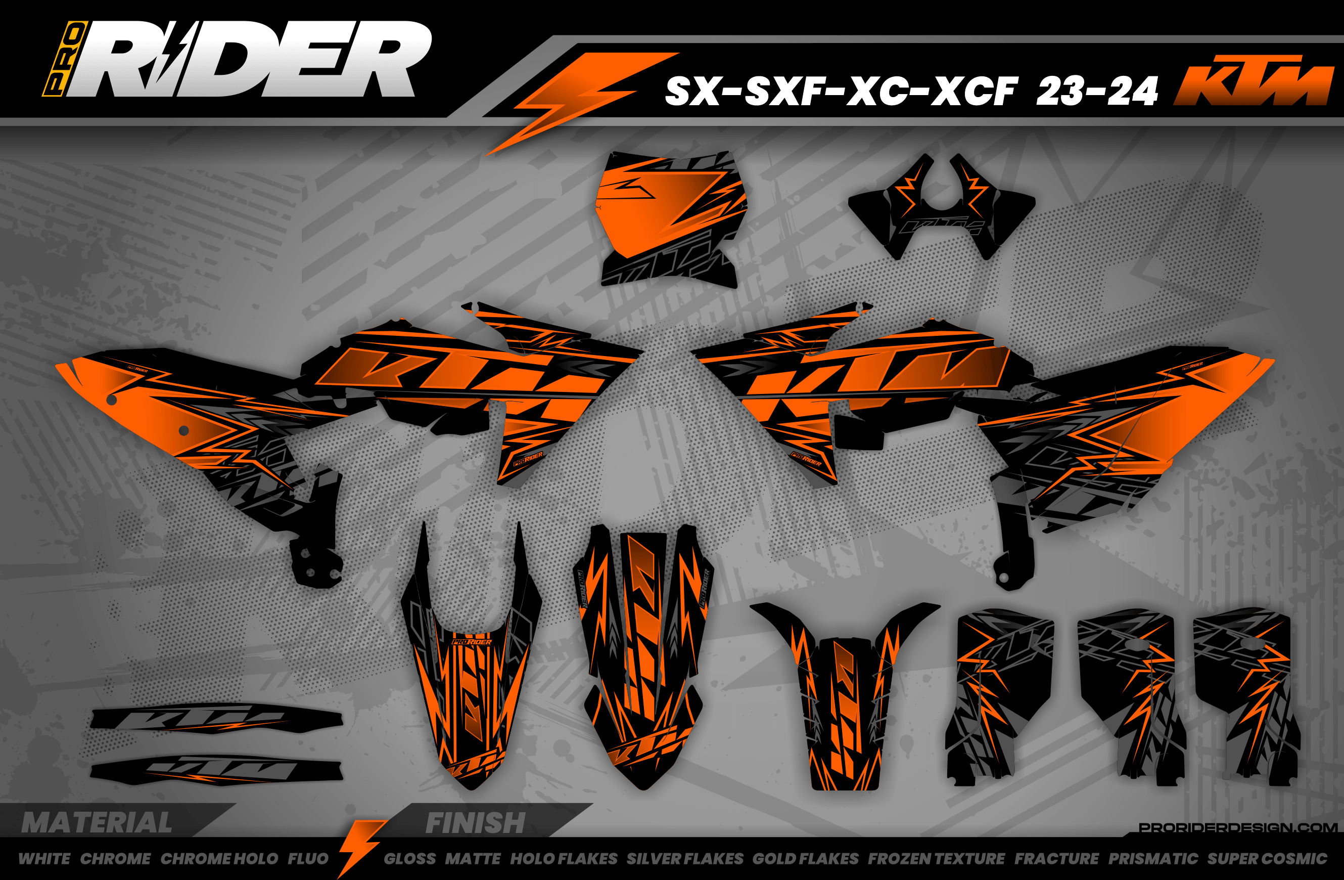 KTM Graphics ORANGE BOLD EFFECT