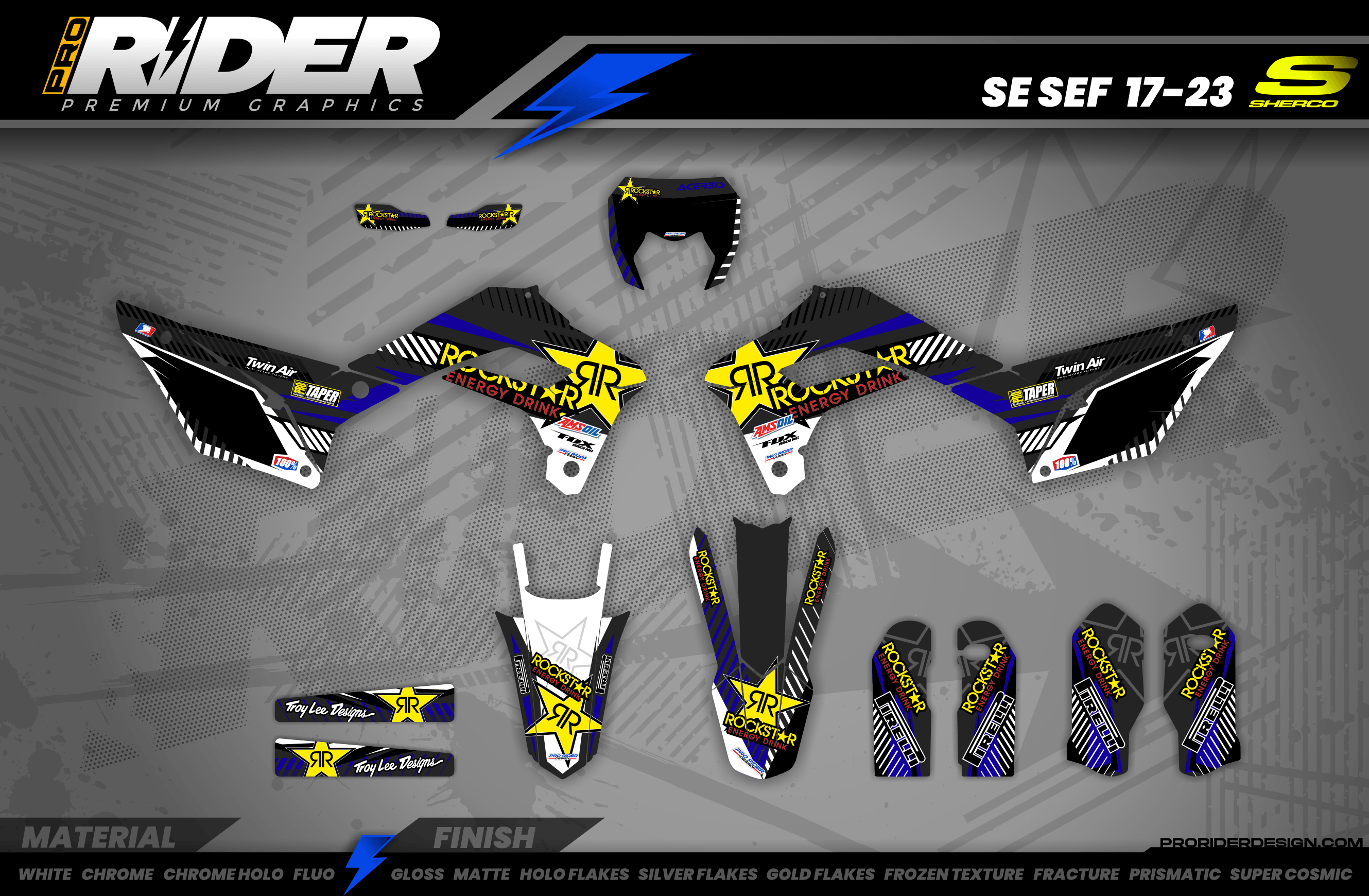 Graphics Kit ROCKSTAR Limited edition BLUE : Really cheap