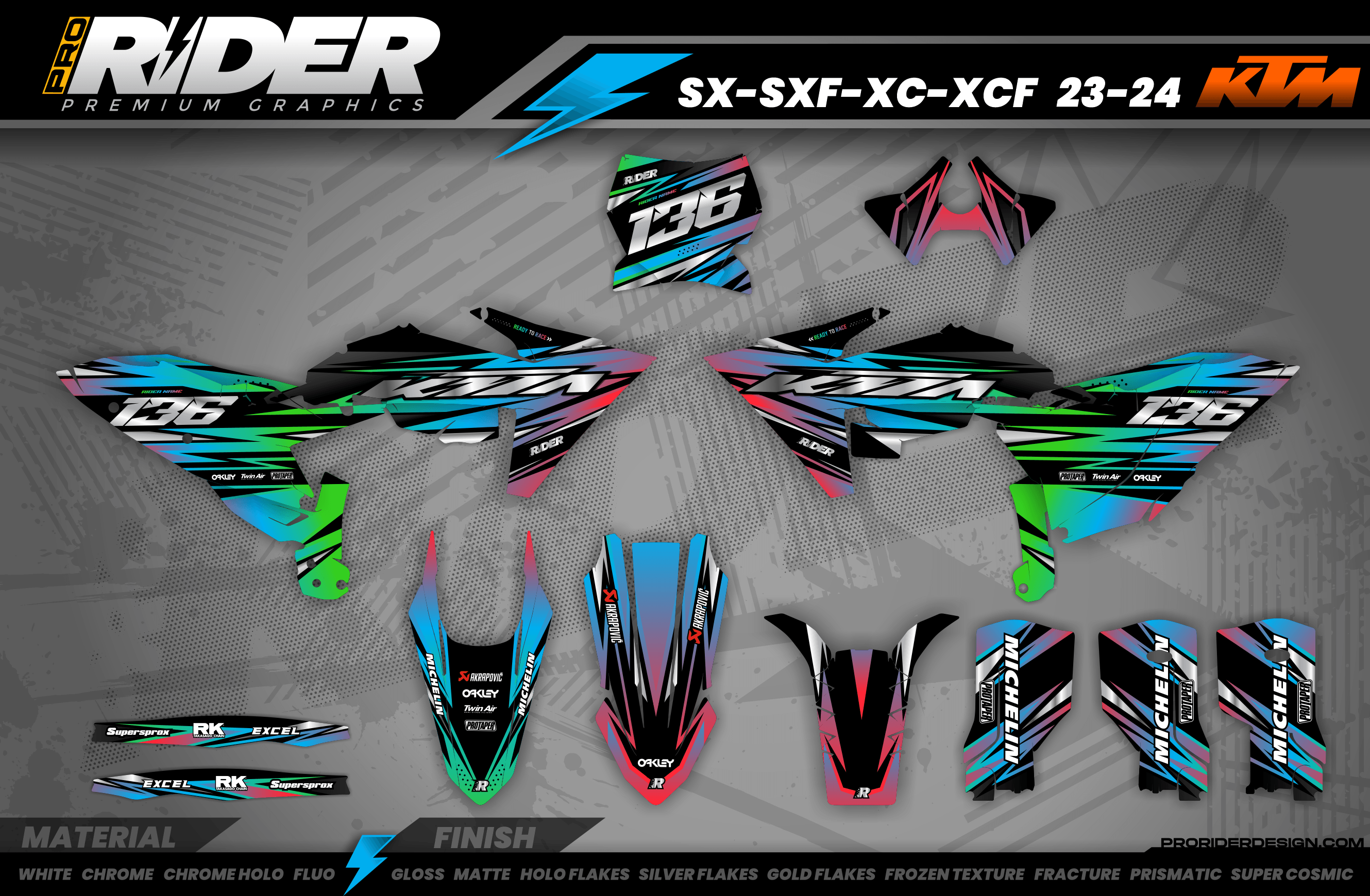 GREEN LUMEN KTM Full Graphics Kit