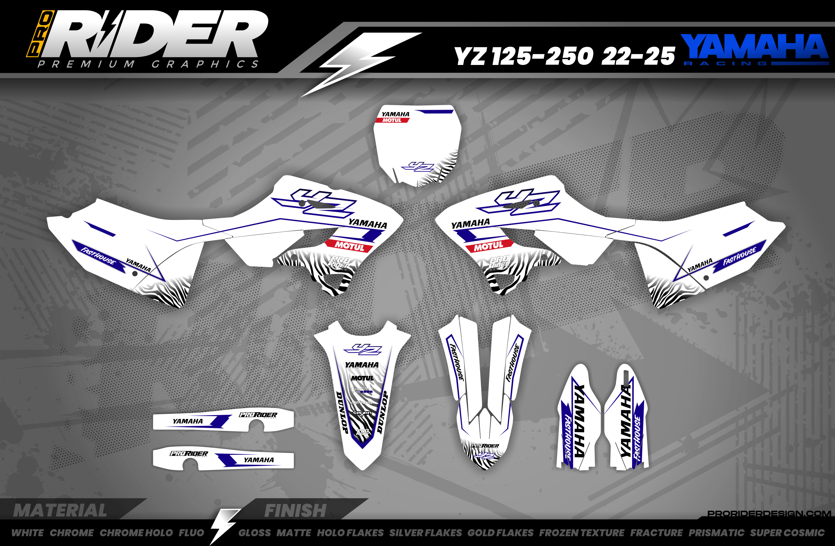 Yamaha graphics MOTUL white and blue