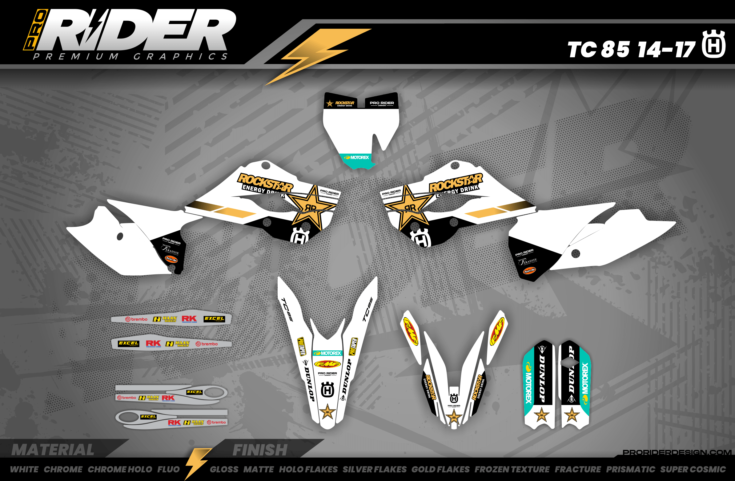 Custom Graphics Rockstar Husqvarna Factory Racing TC FC TE FE TX FX