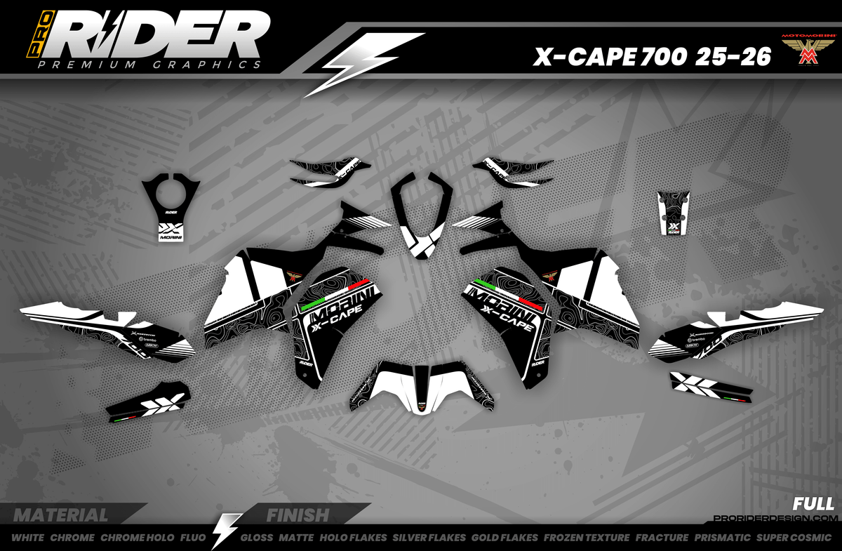 MOTO MORINI X-CAPE 650/700 Full Graphics Kit | Pista Blanca