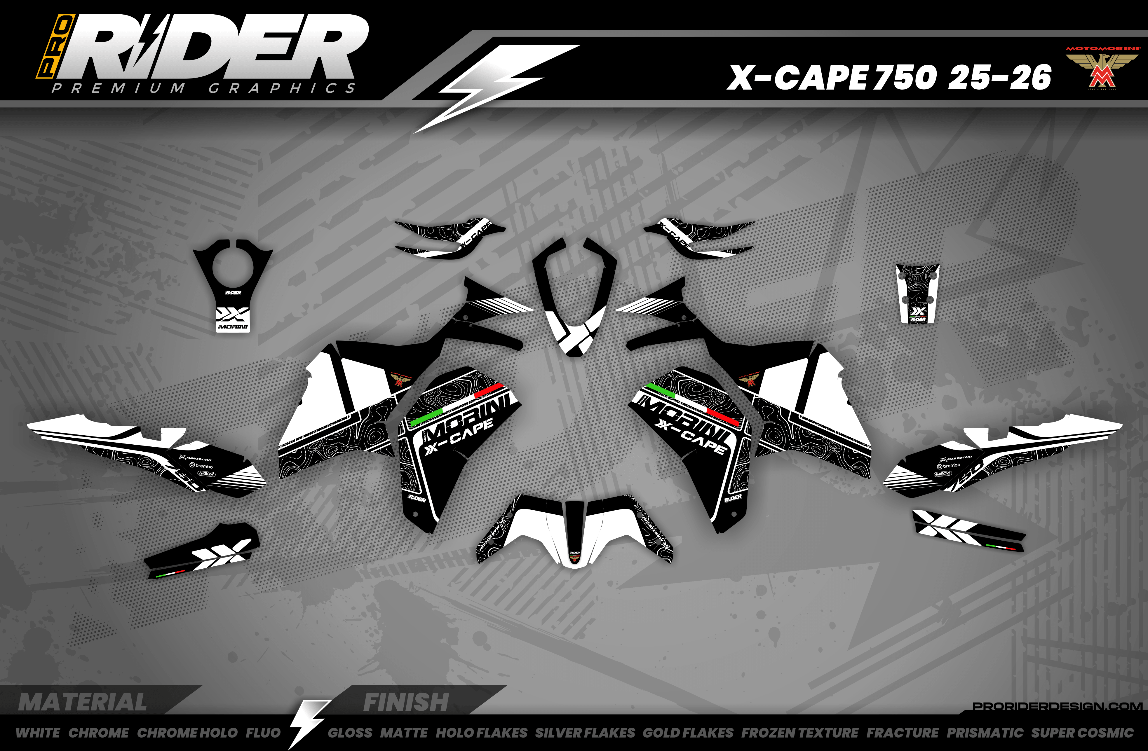 MOTO MORINI X-CAPE 700 Full Graphics Kit | Pista Blanca
