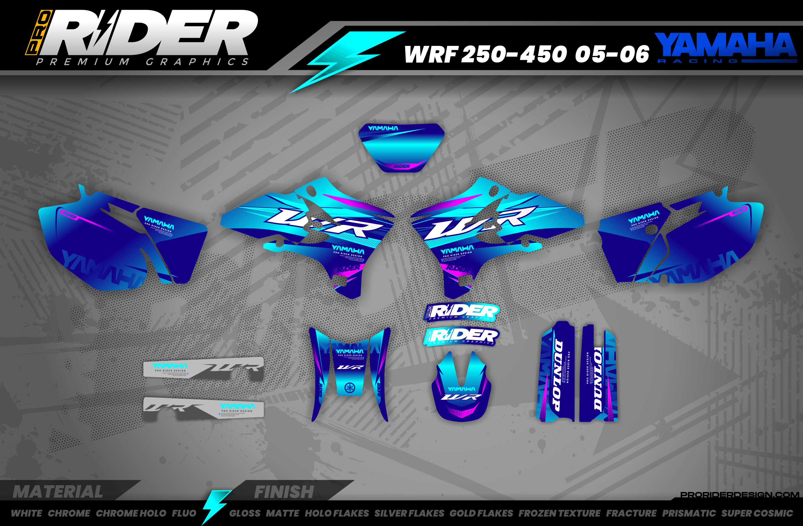 BLUE BOLD YAMAHA YZ/YZF/WRF Full Graphics Kit