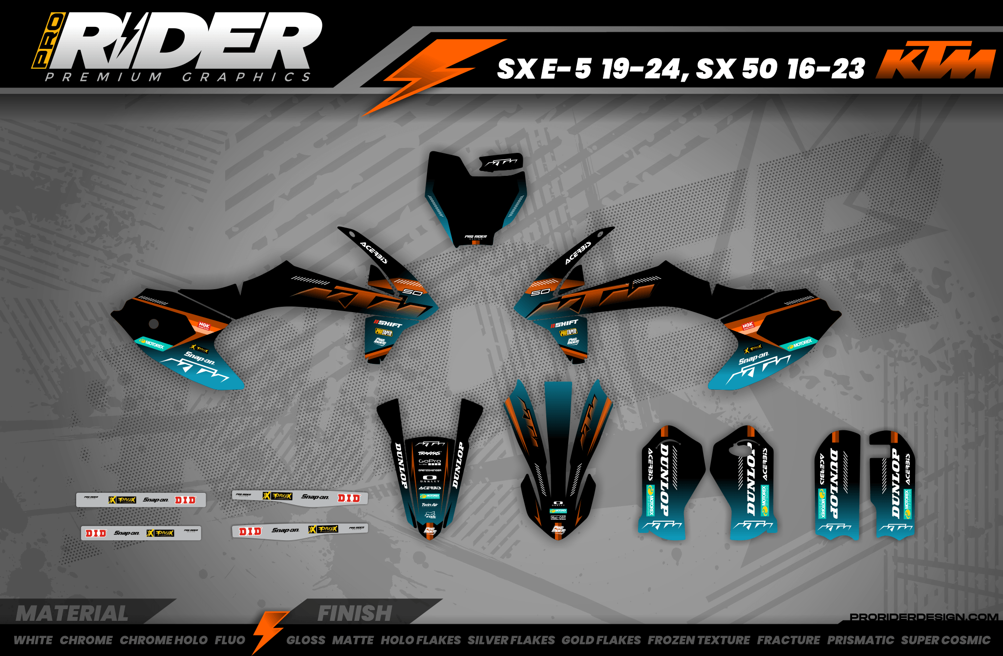 KTM Graphics SX XC SXF XCF EXC.. | Shadow Edition | Black orange dark teal
